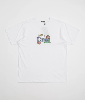 Relaxed Comfort Look Cozy Style Dime Classic Fuzzy T-Shirt - White