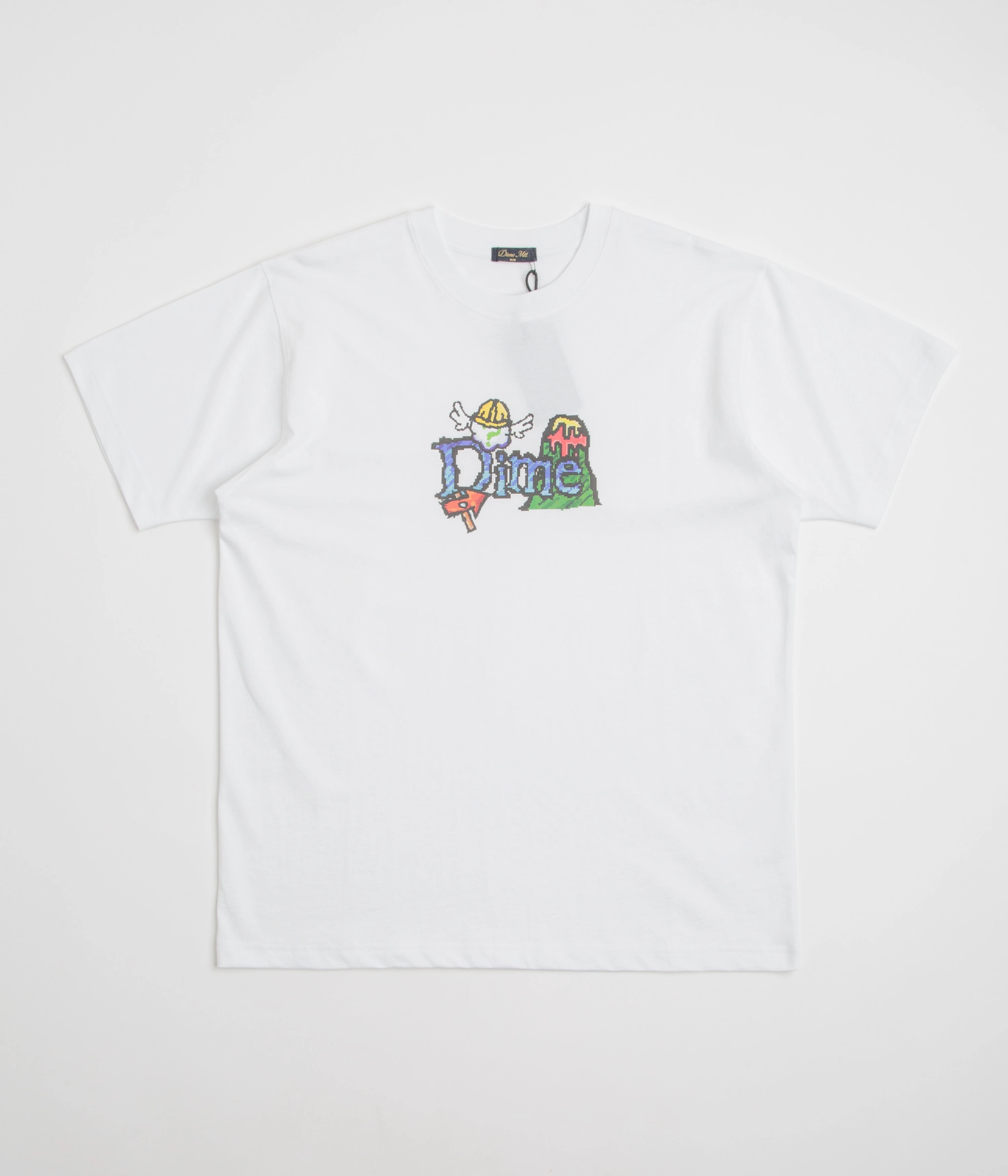 Casual and cool Comfy Wear Dime Classic Fuzzy T-Shirt - White