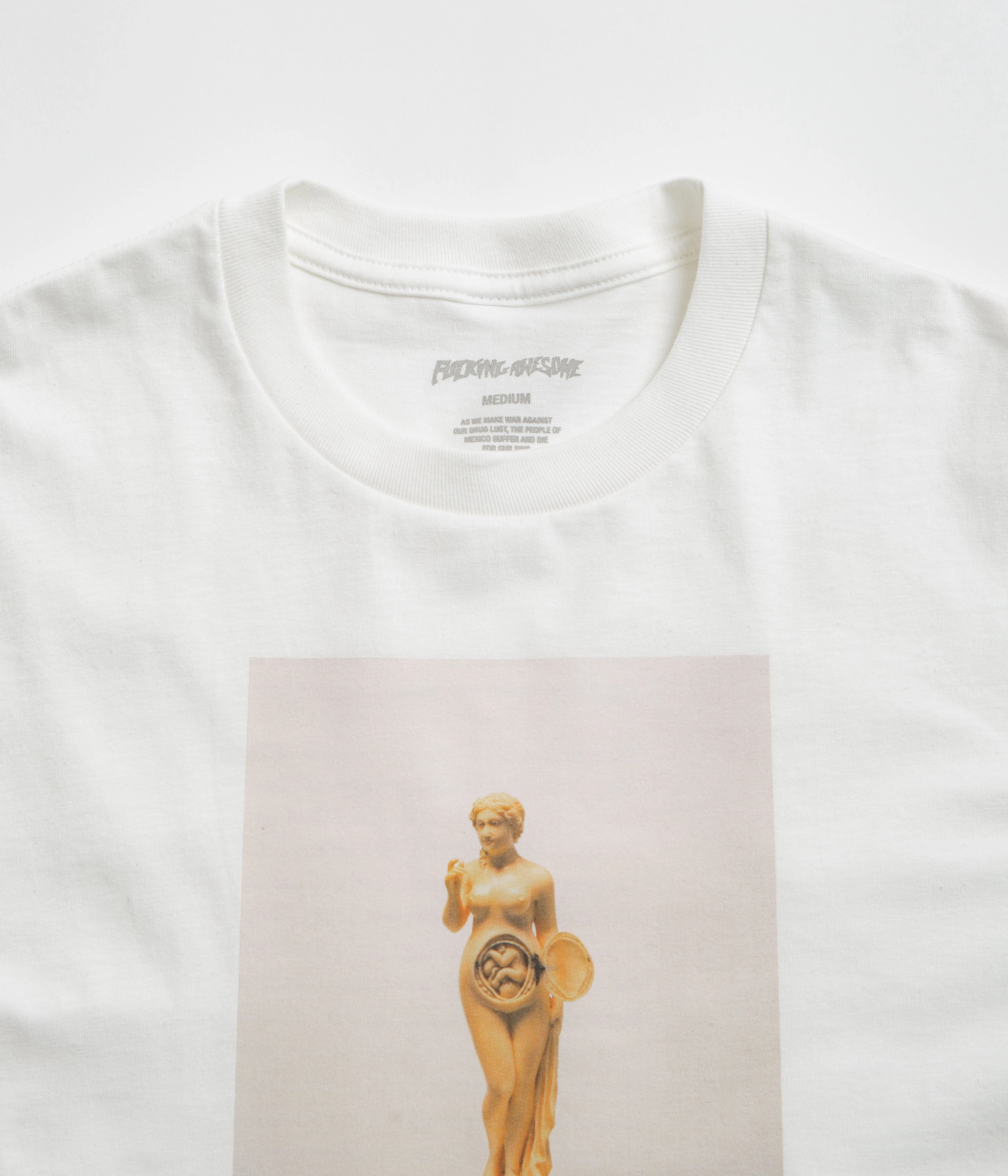 City Outfit Fucking Awesome 2025 Statue T-Shirt - White