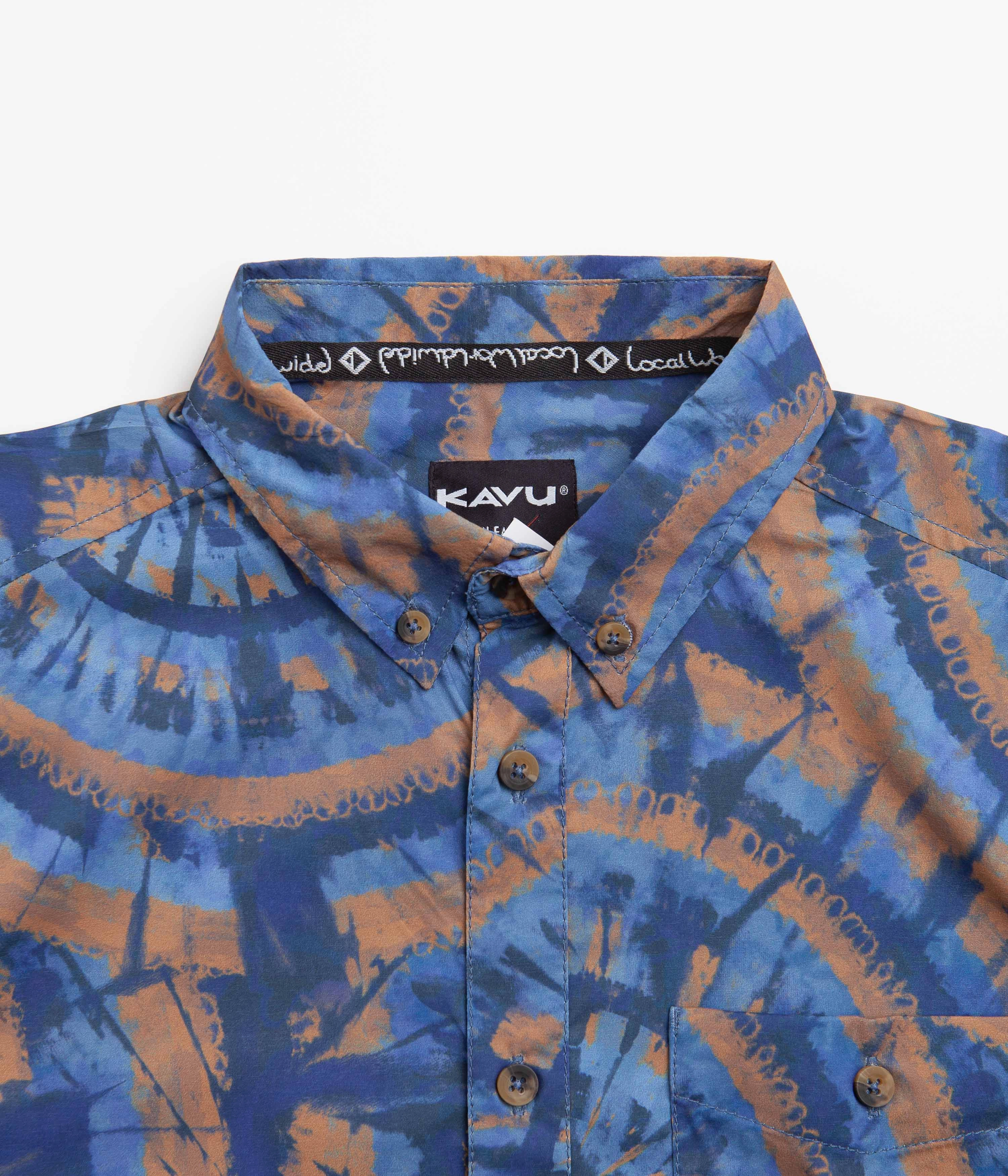 Kavu River Wrangler Short Sleeve Shirt - Circle Tie Dye Timeless Piece