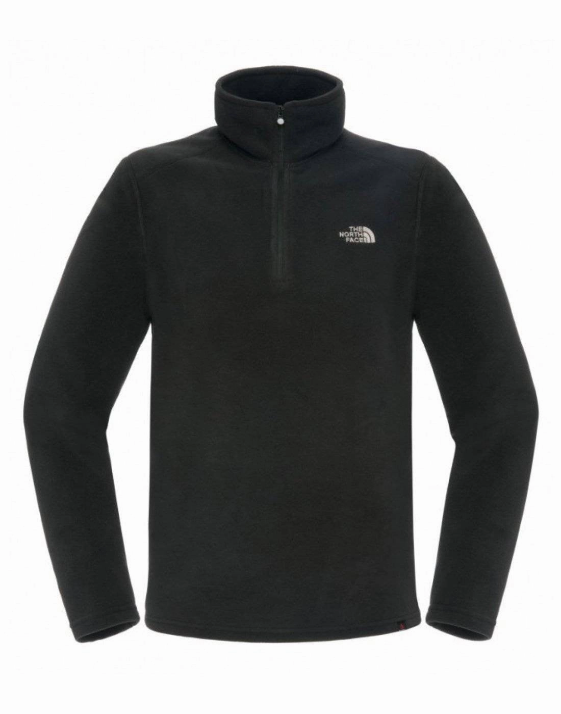 Evening Chill Classic Outfit The North Face Men's 100 Glacier 1/4 Zip Fleece | BLACK