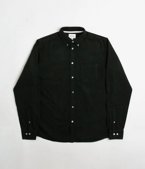 Norse Projects Anton Organic Flannel Shirt - Dark Green Anti Pilling Treatment Winter Layering