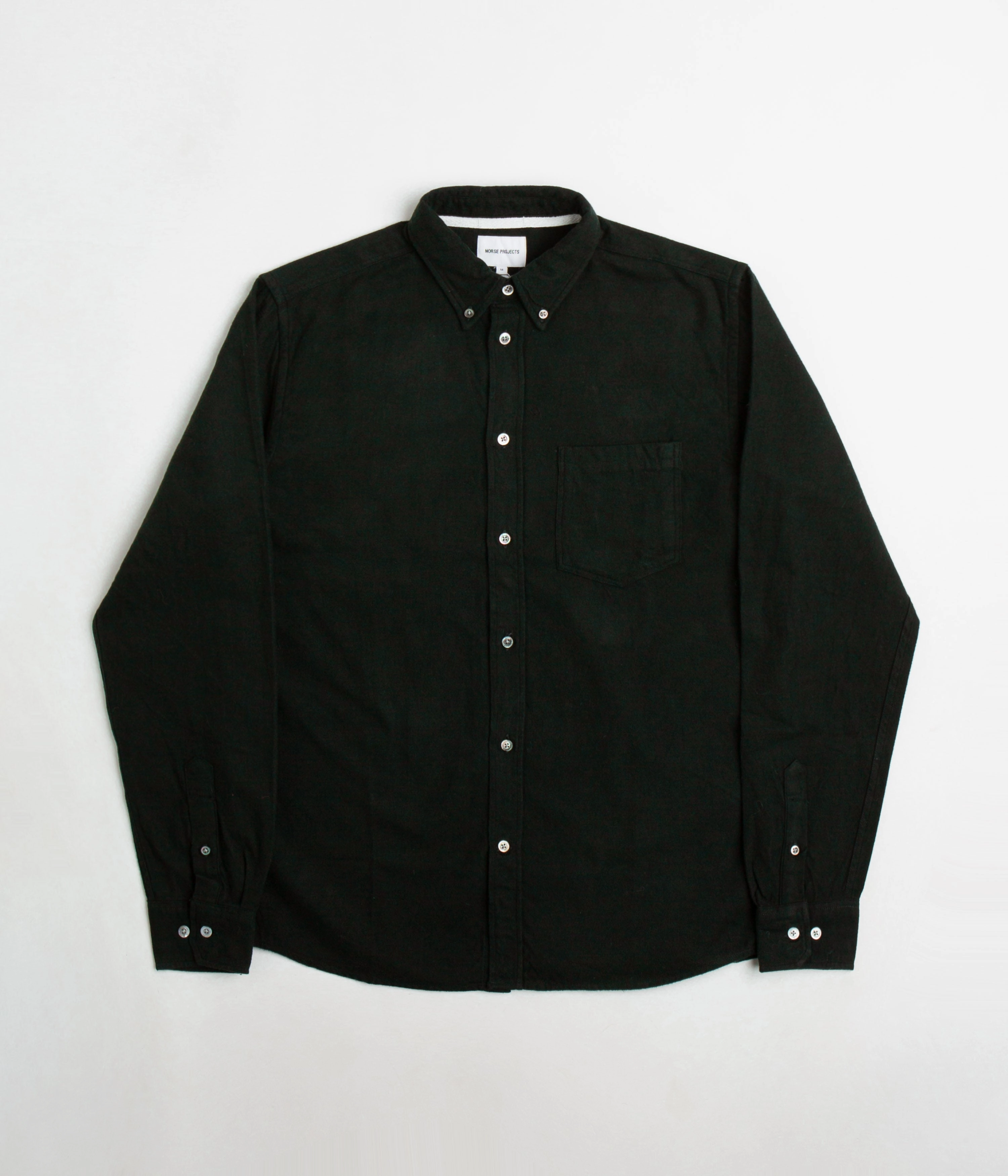 Norse Projects Anton Organic Flannel Shirt - Dark Green Anti Pilling Treatment Winter Layering