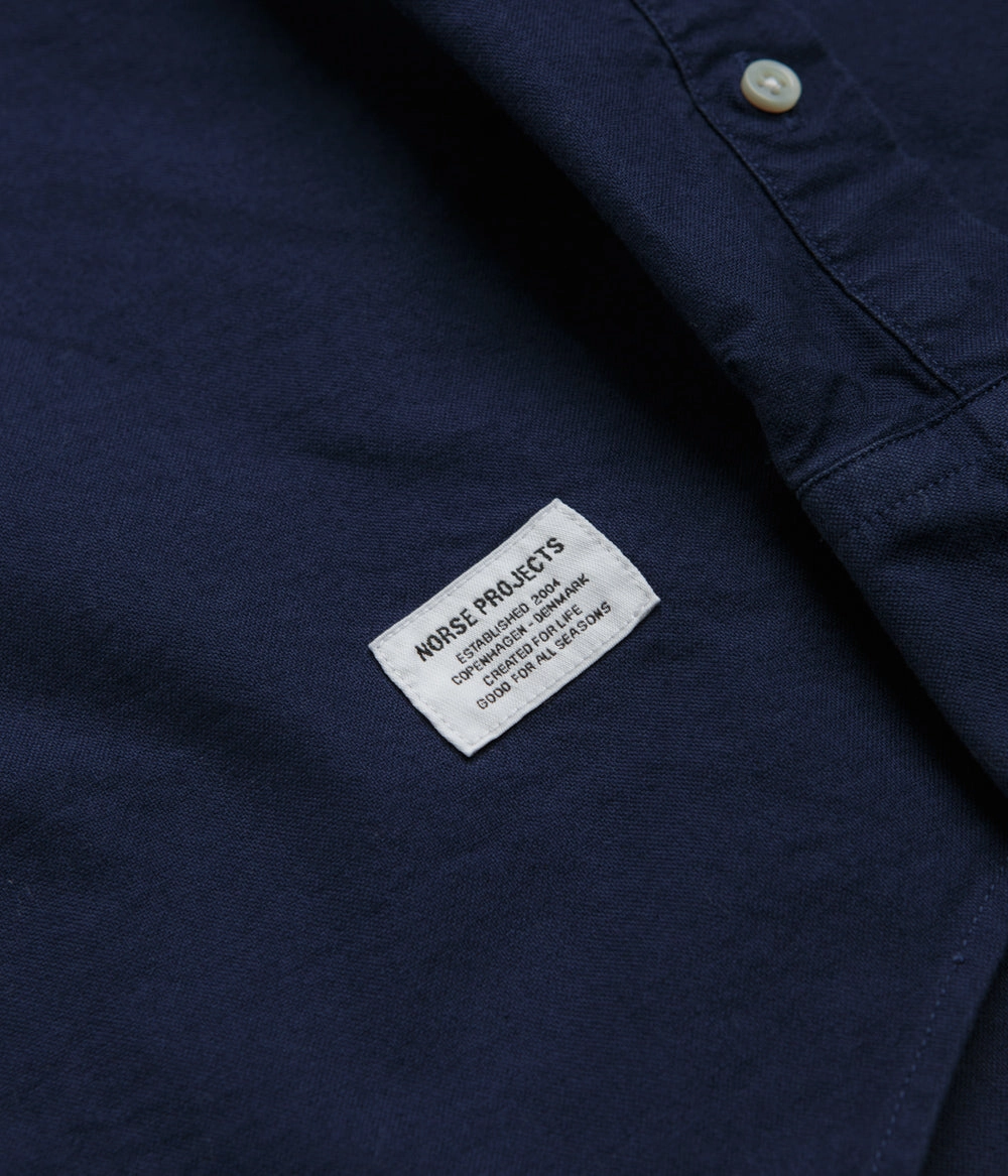 Roll-Up Sleeve Winter Collection Norse Projects Algot Relaxed Overdyed Oxford Shirt - Workwear Blue