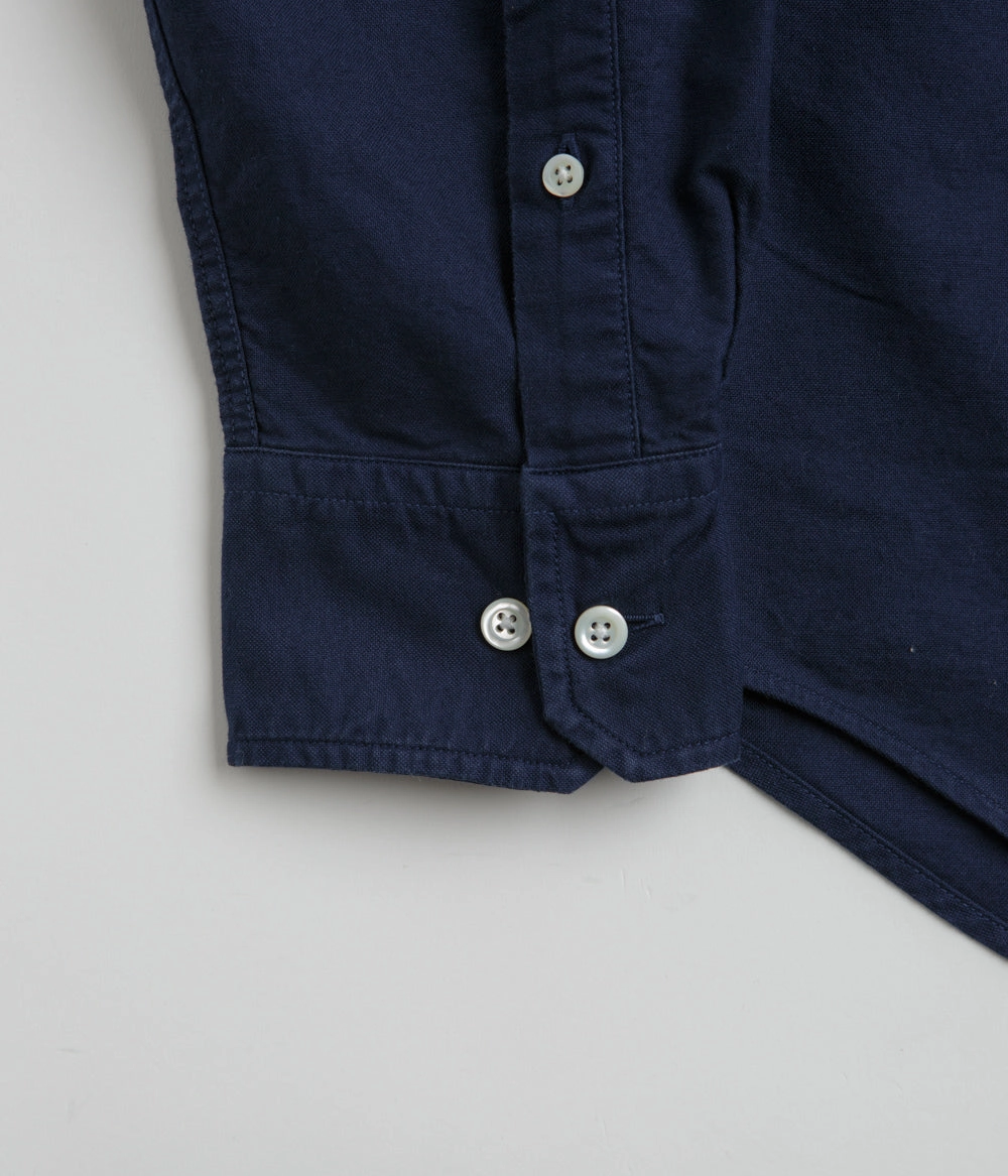 Norse Projects Algot Relaxed Overdyed Oxford Shirt - Workwear Blue Relaxed Vibe hypoallergenic