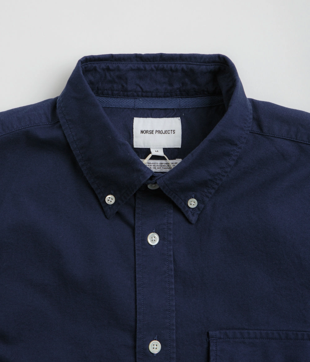 Flexible Mobility Norse Projects Algot Relaxed Overdyed Oxford Shirt - Workwear Blue