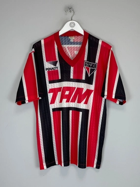 1993/94 SAO PAULO AWAY SHIRT (L) PENALTY Zero Waste Manufacturing Process Microfiber Performance Blend