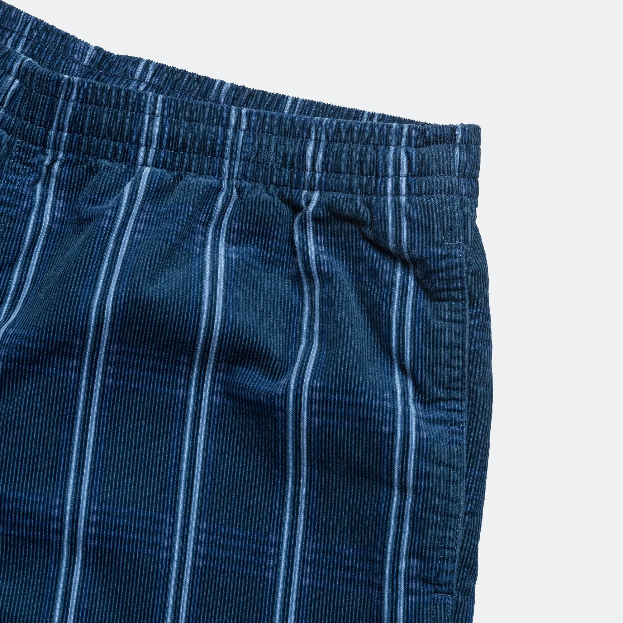 Corduroy Swell Short - Navy Check Moisture Wicking Technology Easy Care Fabric