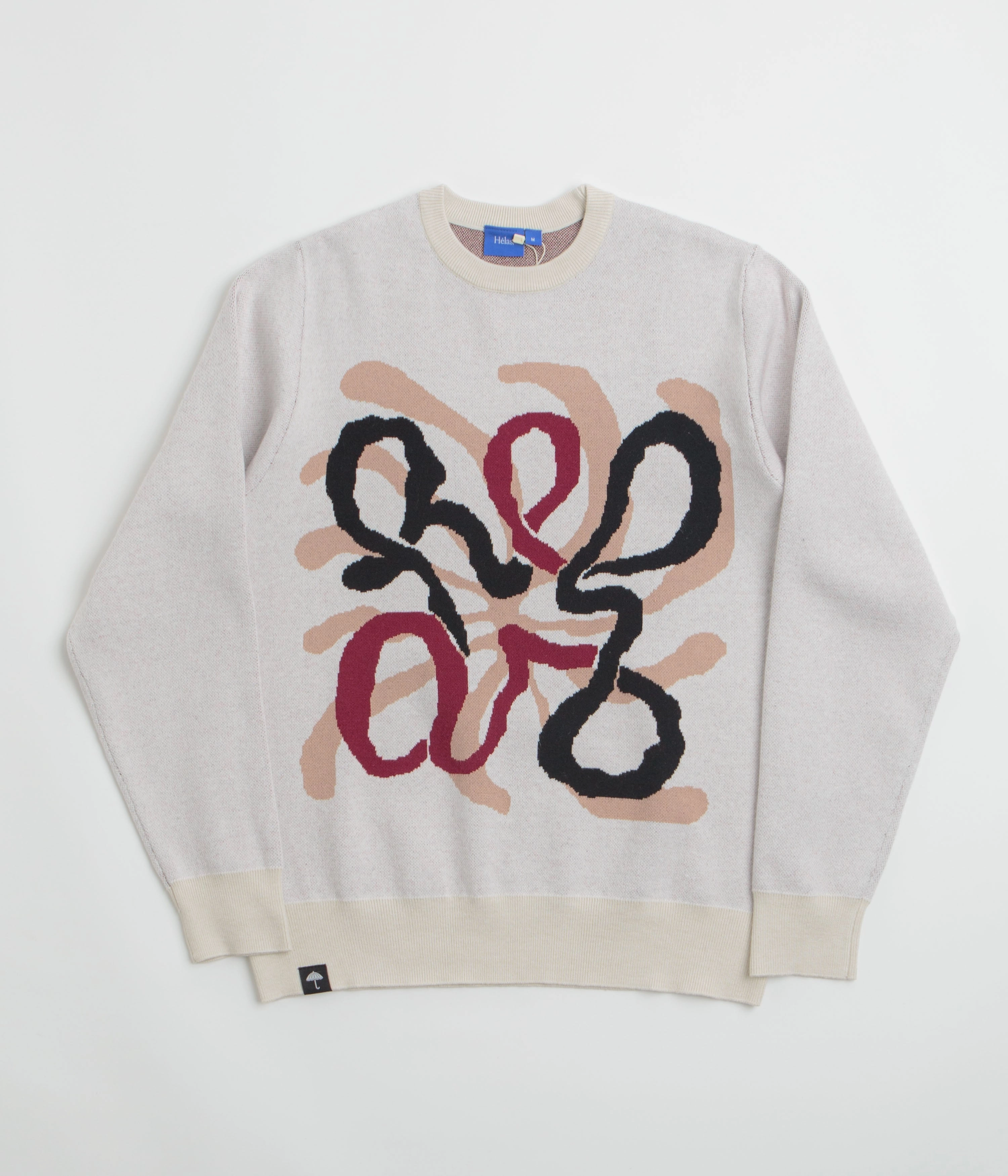 Helas Spirit Knit Crewneck Sweatshirt - Off White Essential Wear rainy day wear