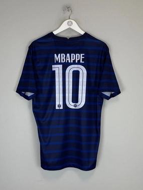 Comfort Technology Friction Free Zipper Guard 2020/21 FRANCE MBAPPE #10 HOME SHIRT (L) NIKE