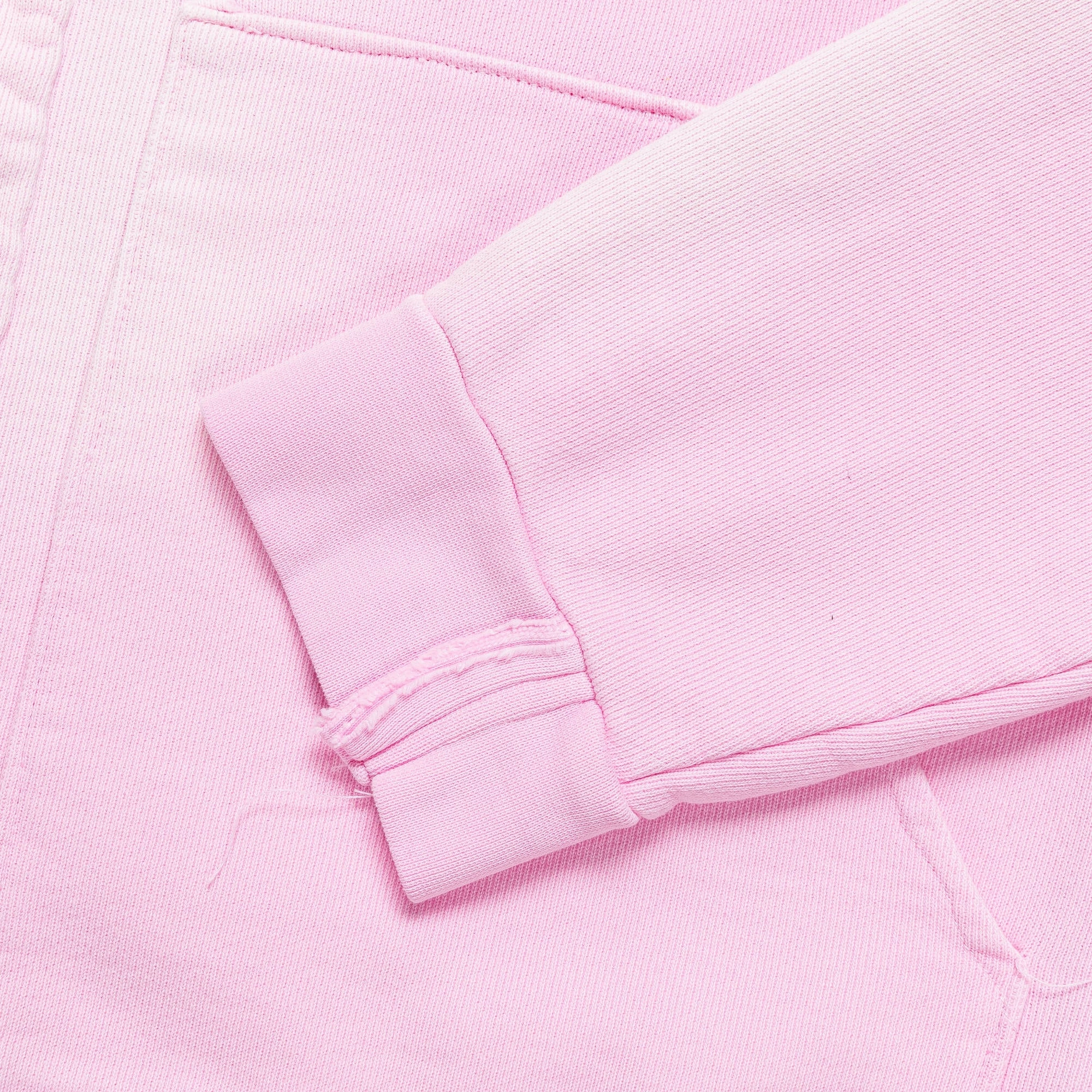 Modern Minimal Fitted Zip Hoodie - Heavy Sweat Pink Sun Faded