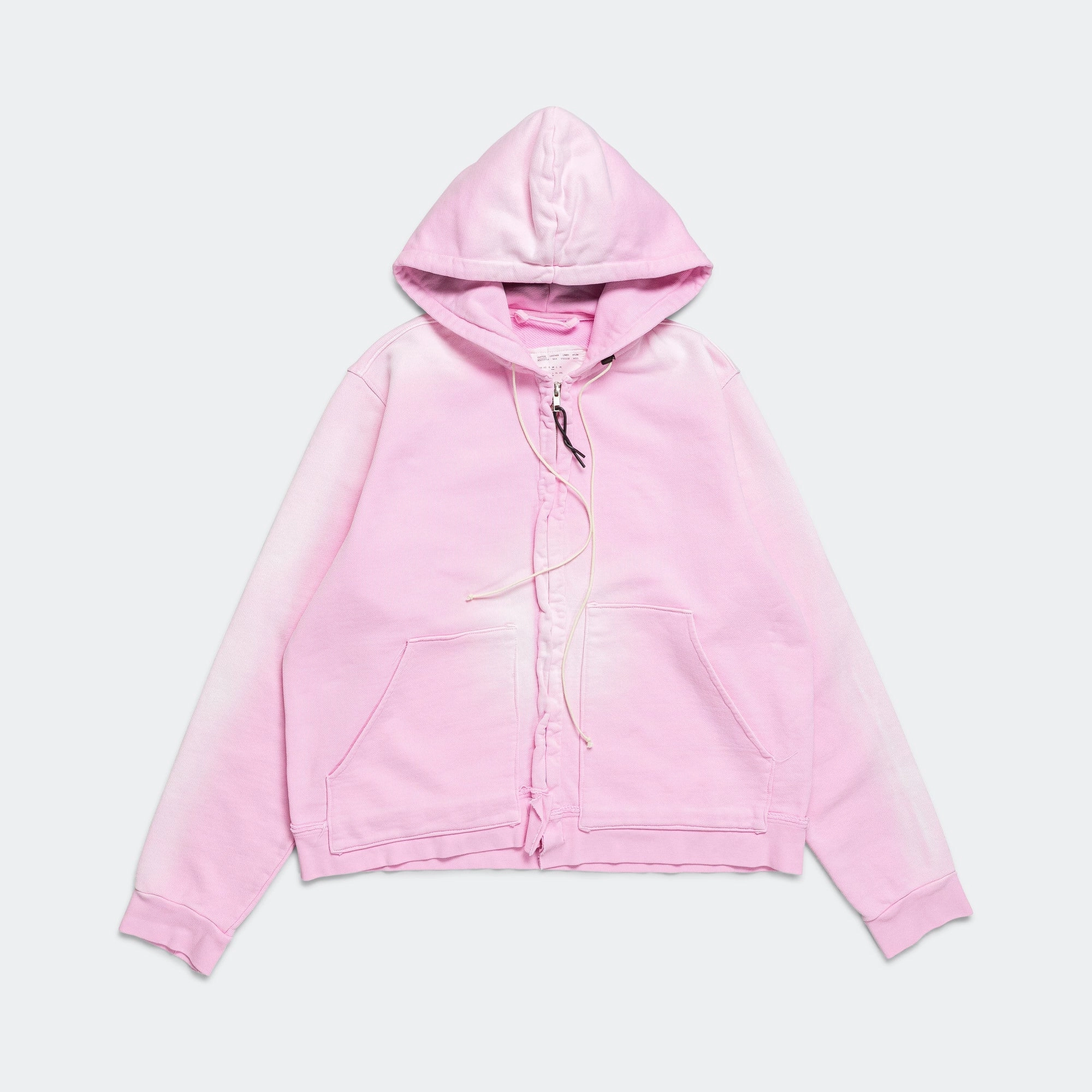 Fitted Zip Hoodie - Heavy Sweat Pink Sun Faded product handmade quality product metallic glamour