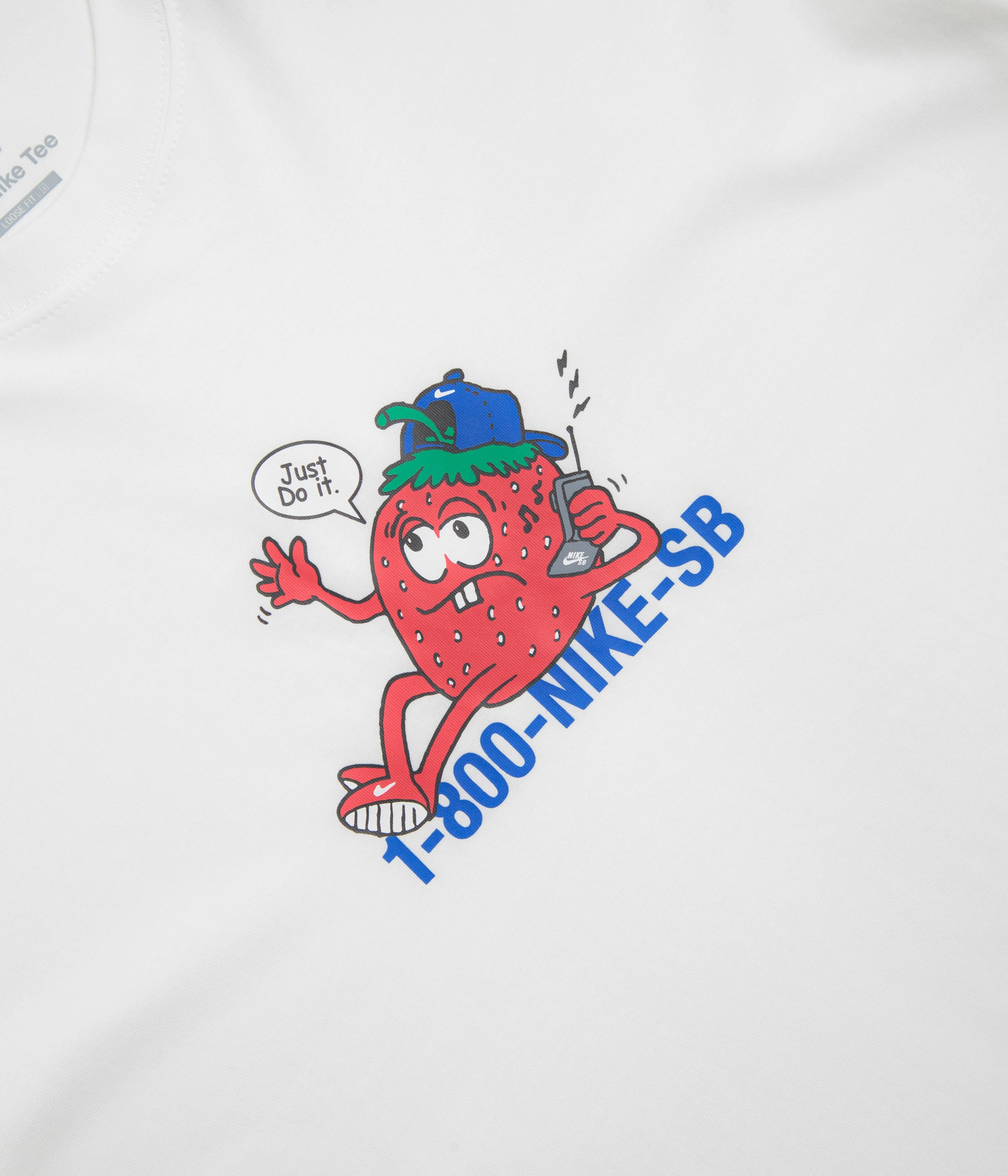 Water Based Ink Active Essentials Nike SB Flip Phone T-Shirt - White