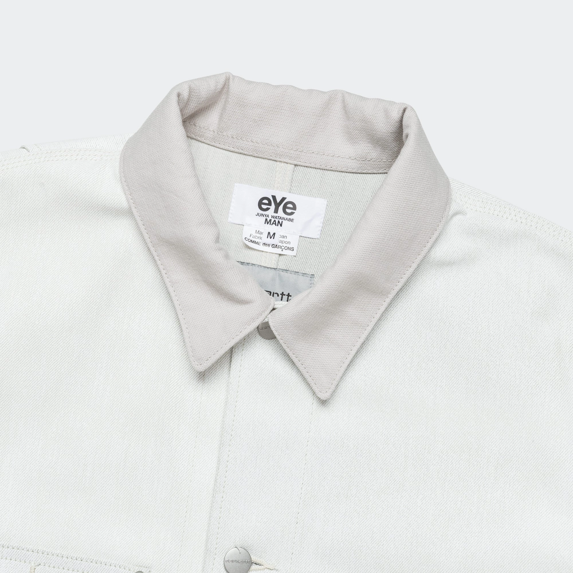 Cotton Denim Foil Print Jacket x Carhartt - Off White/Grey Go Anywhere Wear Classic Fit Cut