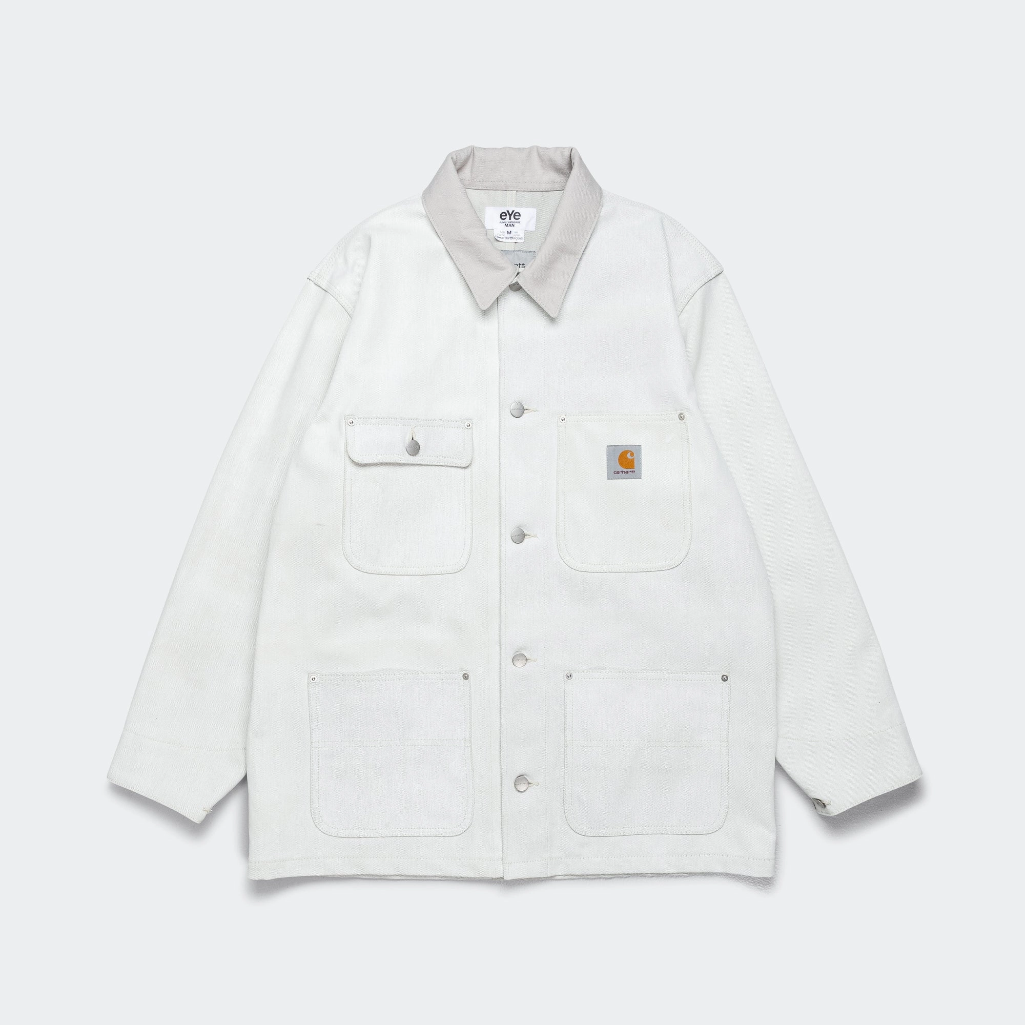 Quick Release Buckles Cotton Denim Foil Print Jacket x Carhartt - Off White/Grey