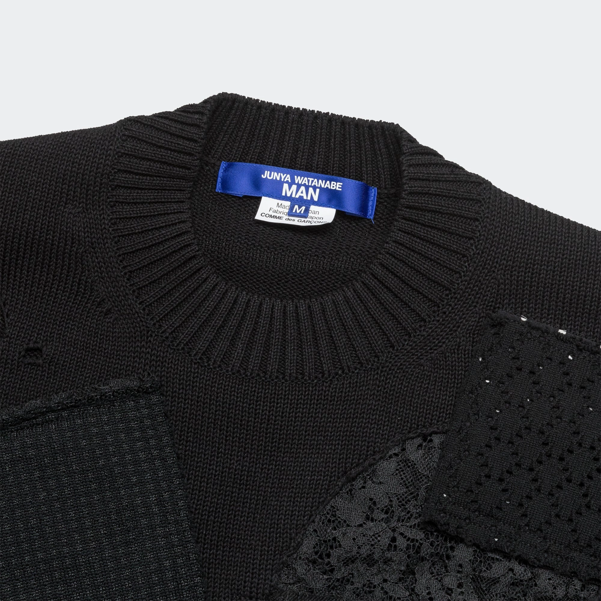 Cotton Jersey Patchwork Sweater - Black Sublimation Print Resistant Clean Silhouette