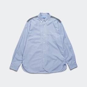 Effortless Style Polished Finish Cotton Stripe x Cotton Chambray - Blue/Grey