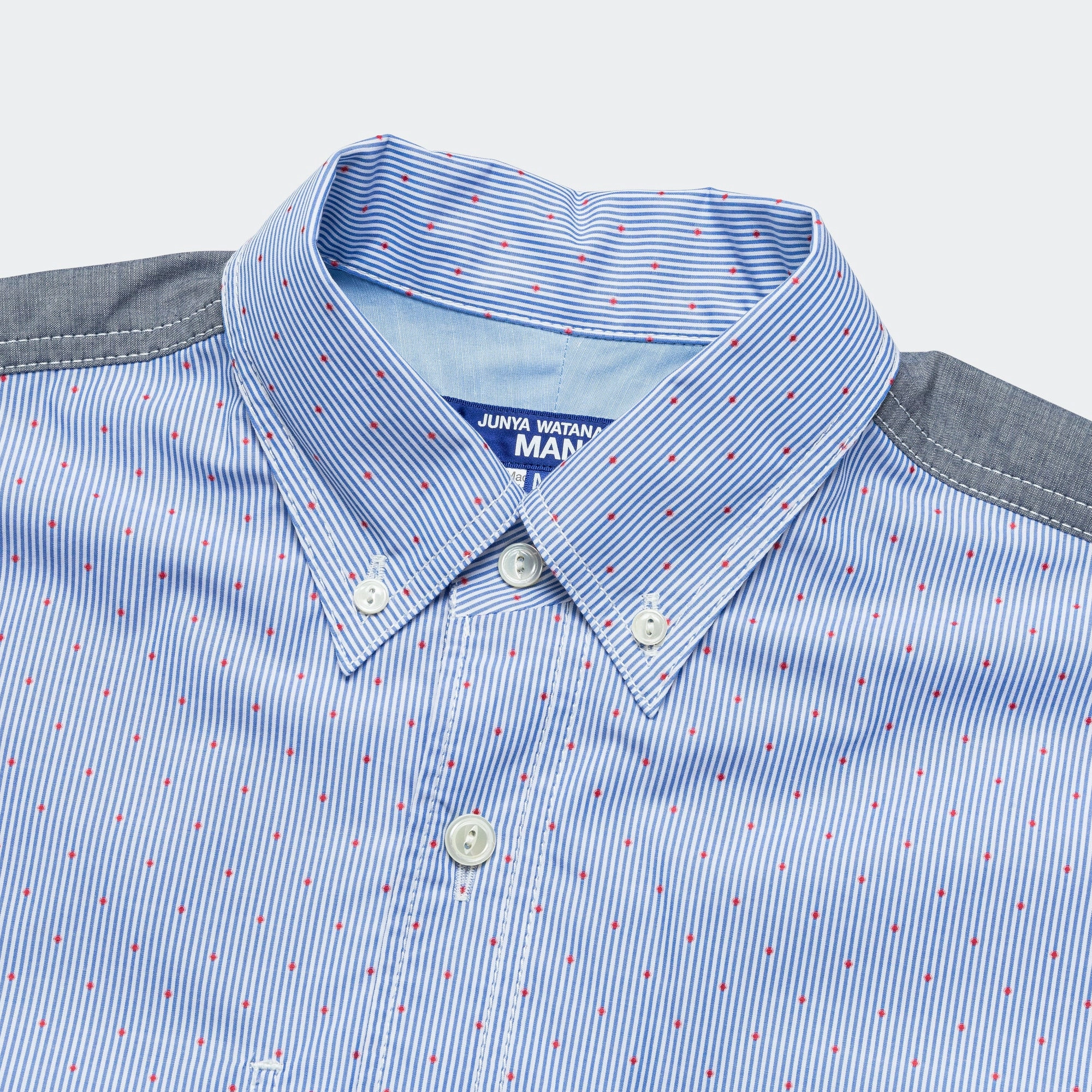 Cotton Stripe x Cotton Chambray - Blue/Grey Loose style