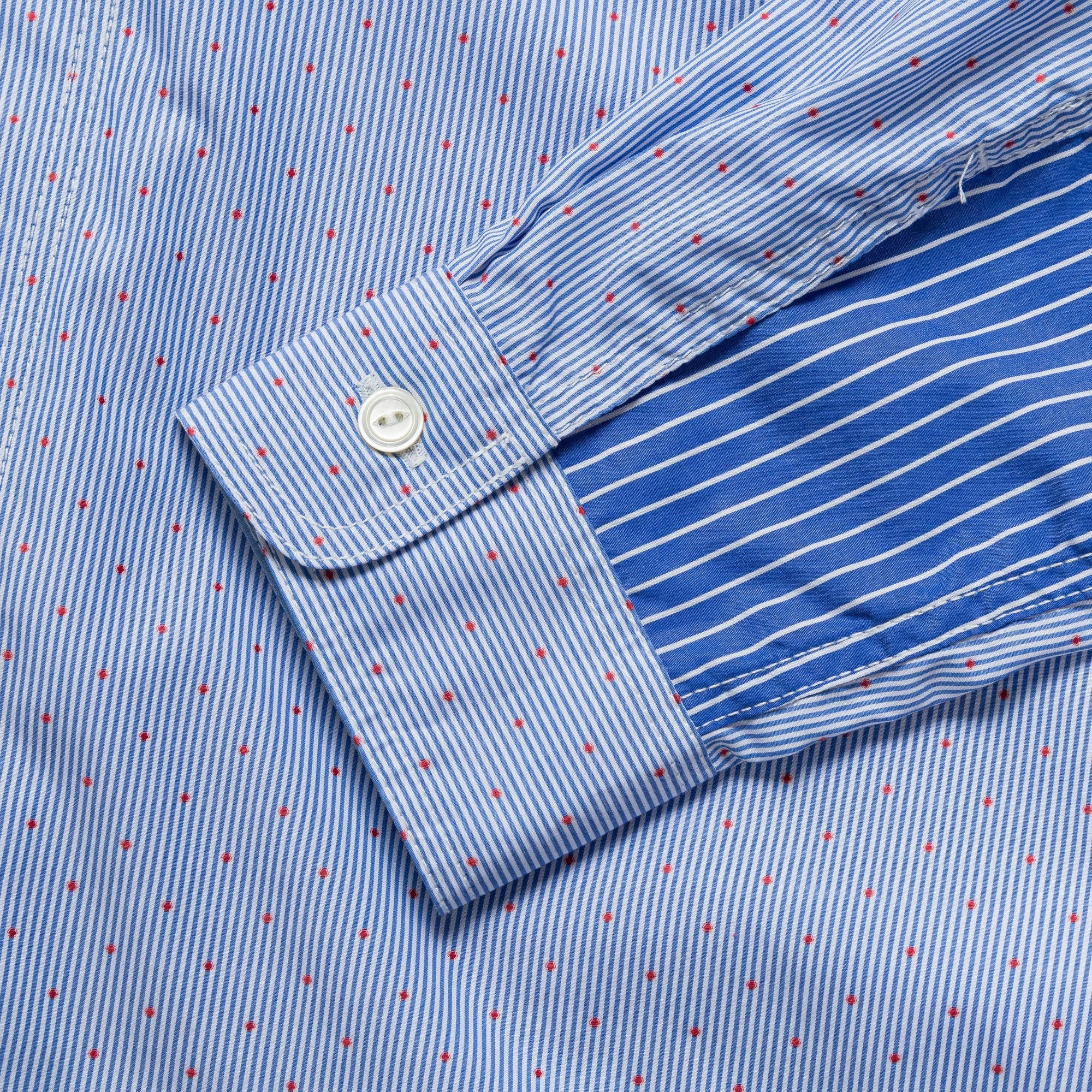 Trendy Pattern Durable Construction Cotton Stripe x Cotton Chambray - Blue/Grey