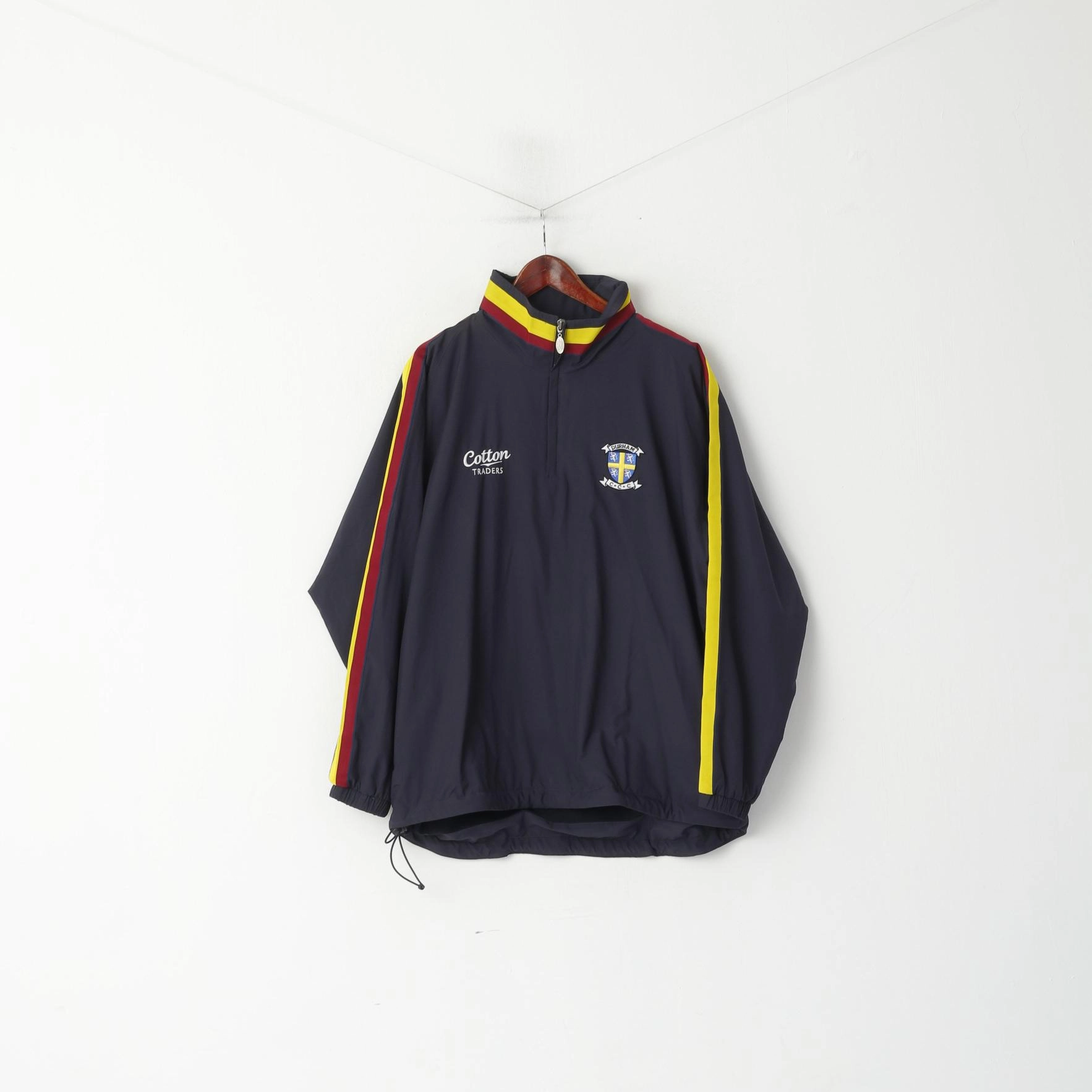 Crush Multipurpose Utility Cotton Traders Men M Pullover Jacket Navy Durham C.C.C Fleece Lined Hidden Hood Top
