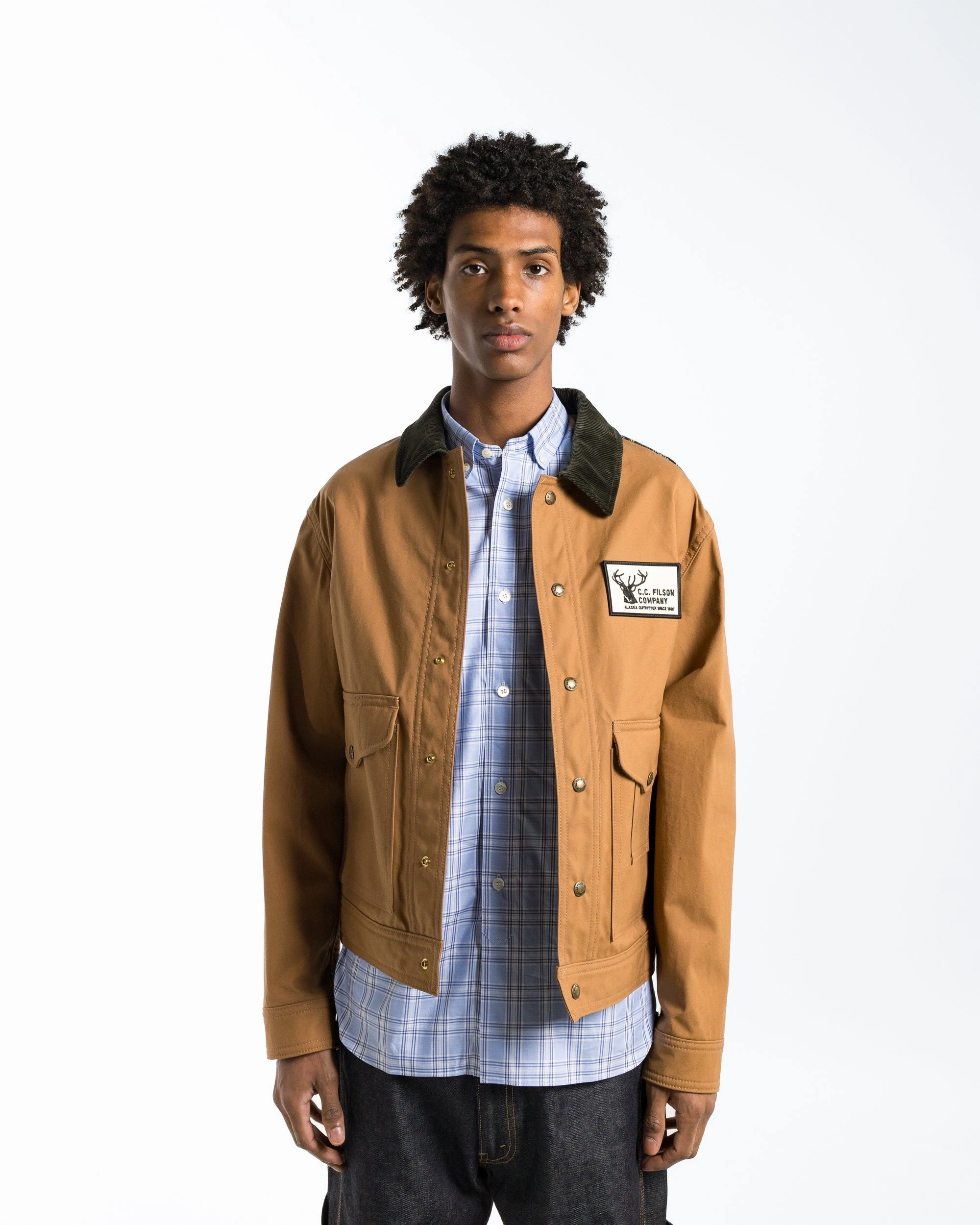 Comfortable lining Cotton Wool Check Jacket x FILSON - Beige/Navy