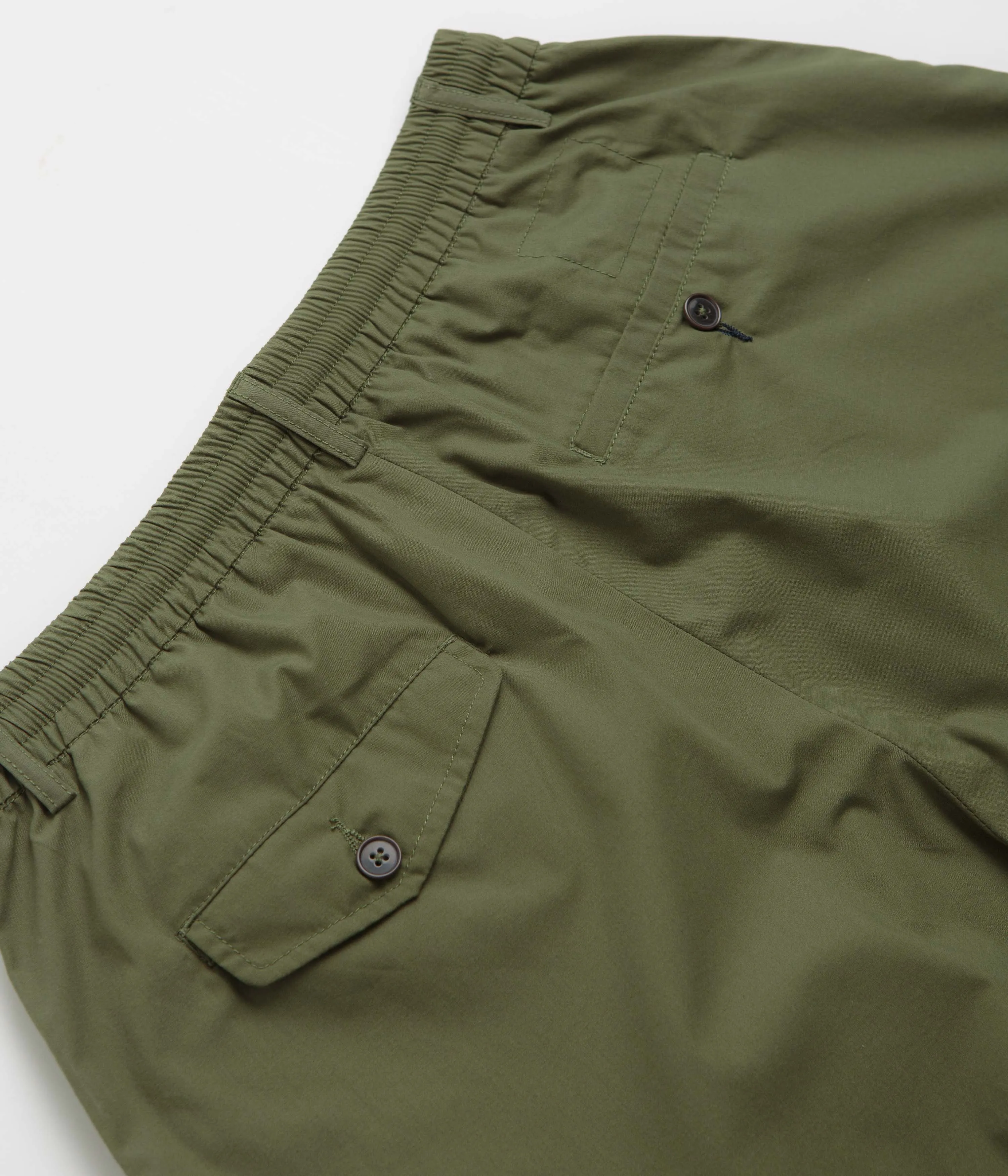 Hygienic Antimicrobial Layer Universal Works Pleated Track Shorts - Olive