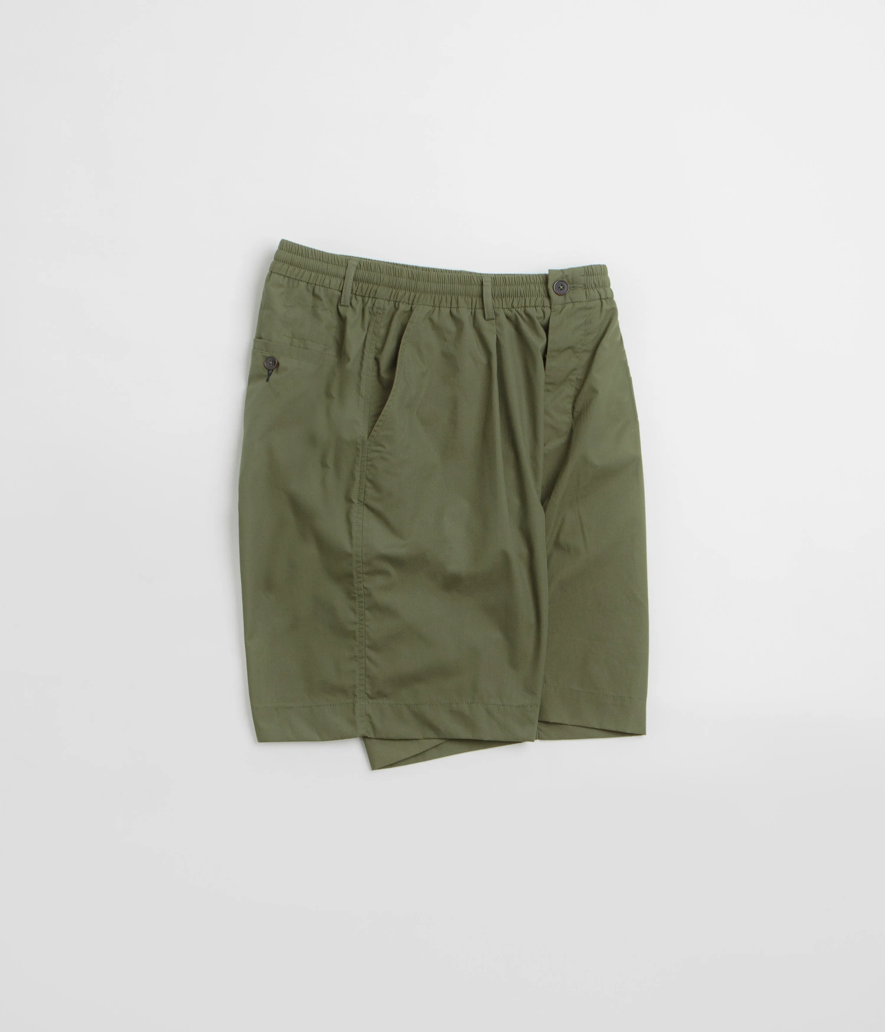Warm Look Universal Works Pleated Track Shorts - Olive