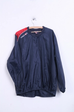 Comb Contribute Macron Men XL Pullover Jacket Navy Lightweight Activewear Sport Top