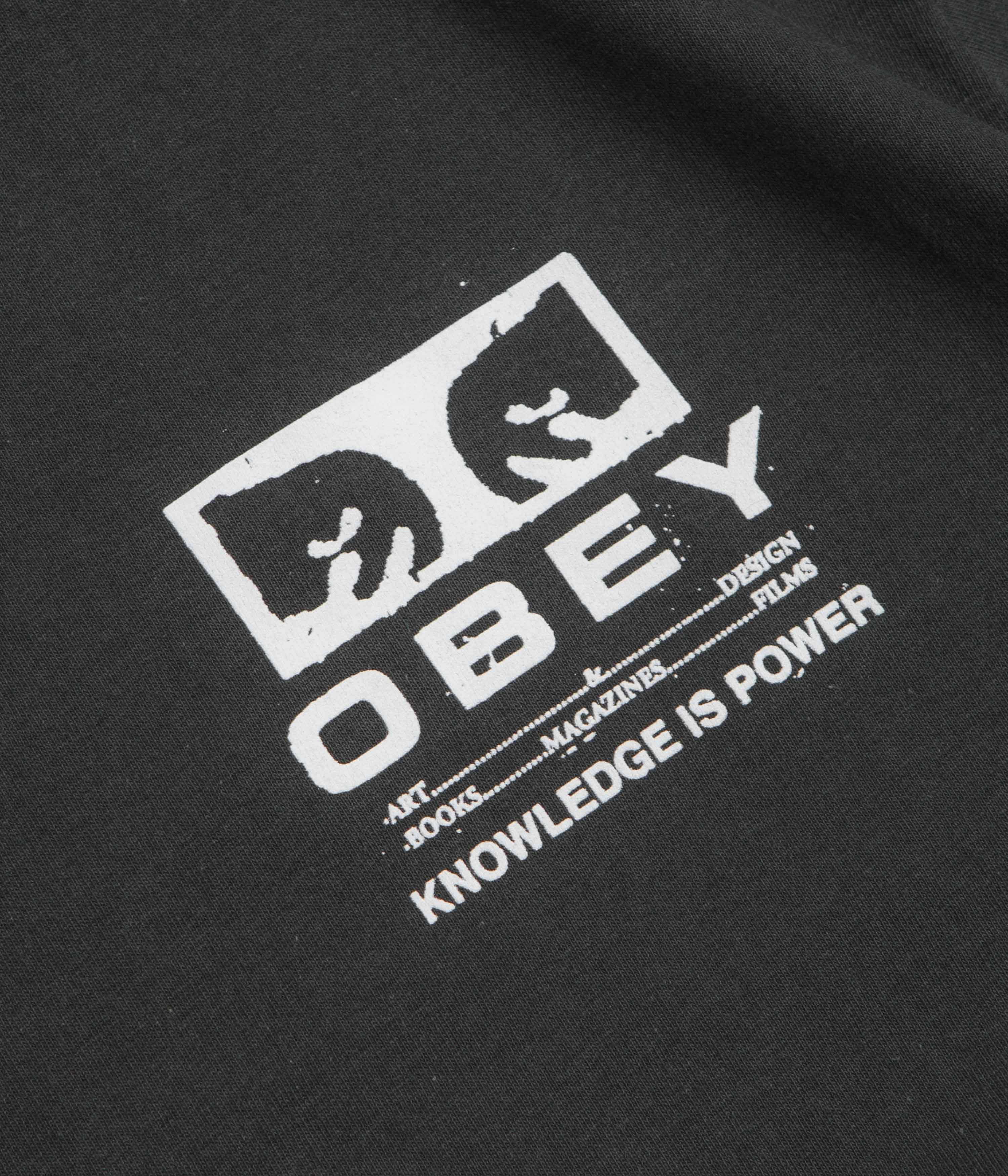 Relaxed Comfort Look Obey Permission T-Shirt - Vintage Black
