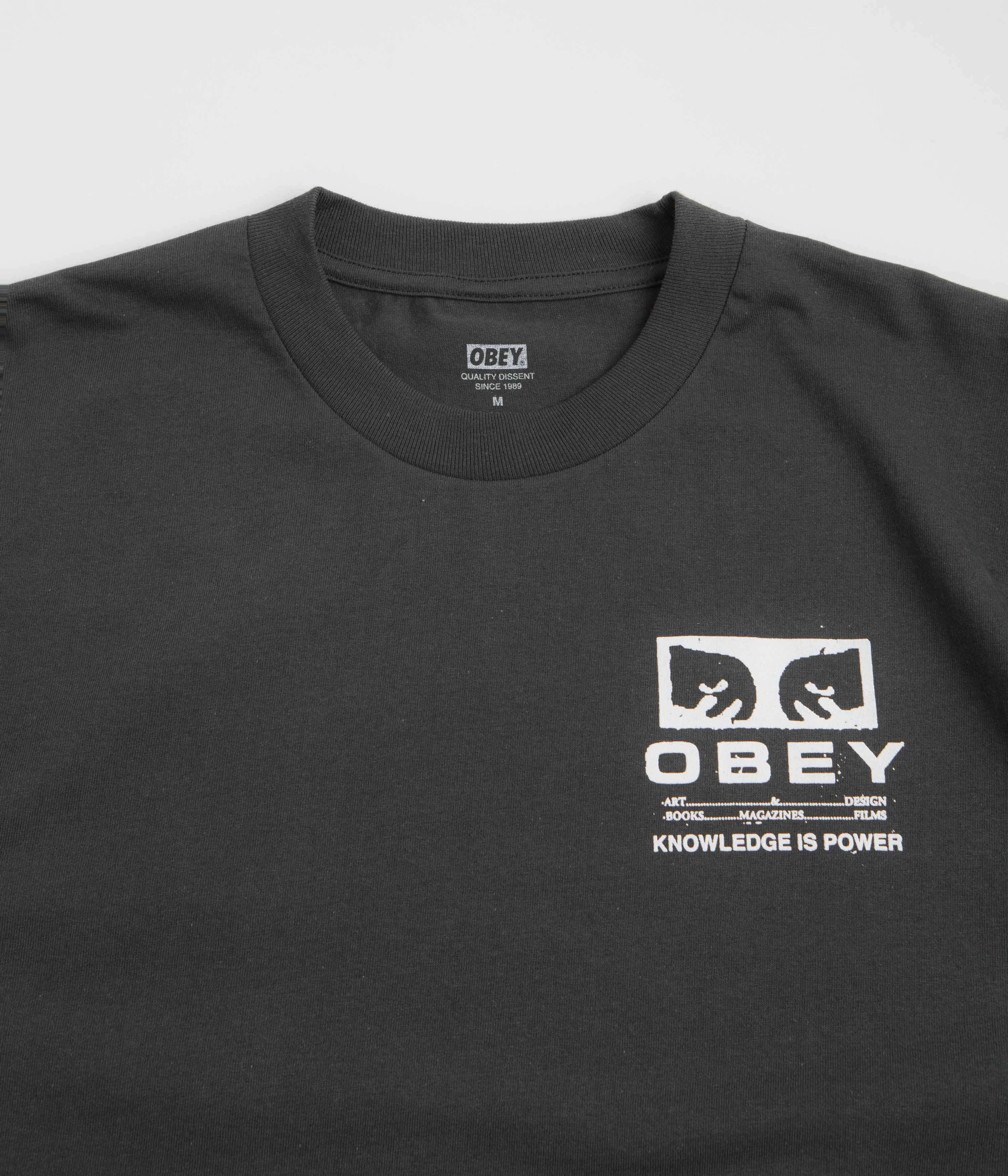 Obey Permission T-Shirt - Vintage Black Layered Shoulder Design