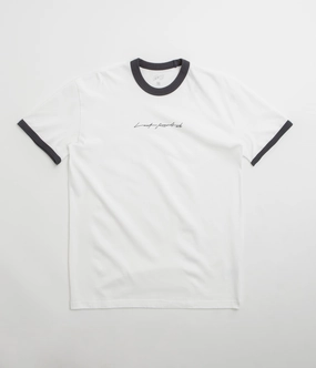 Leather combination Last Resort AB Signature Ringer T-Shirt - White / Black