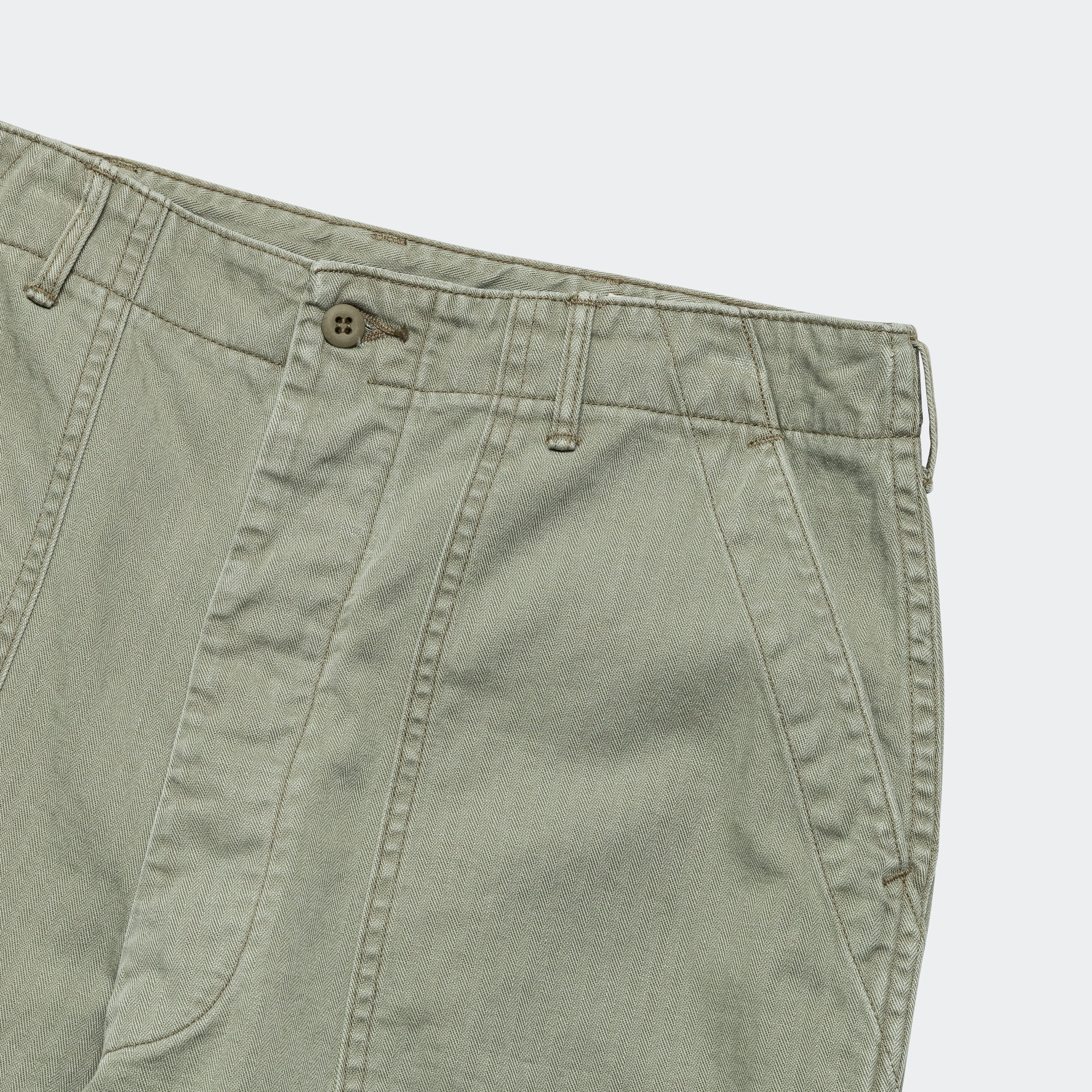 Chilly Weather Comfort Herringbone Summer Fatigue Pants - Green