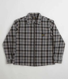 Backpacking Trip Solid Hue Stan Ray Zip Shirt - Charcoal Plaid