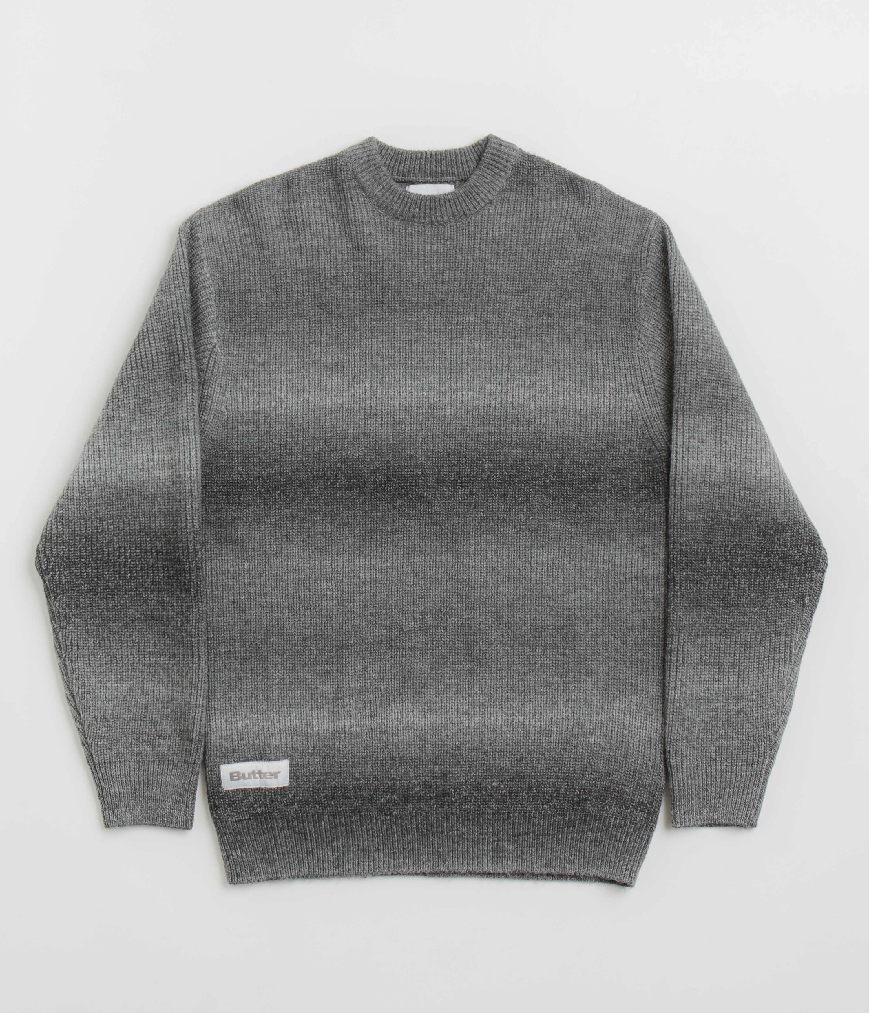 Compact Weave Versatile Trend Butter Goods Beams Knit Sweatshirt - Charcoal