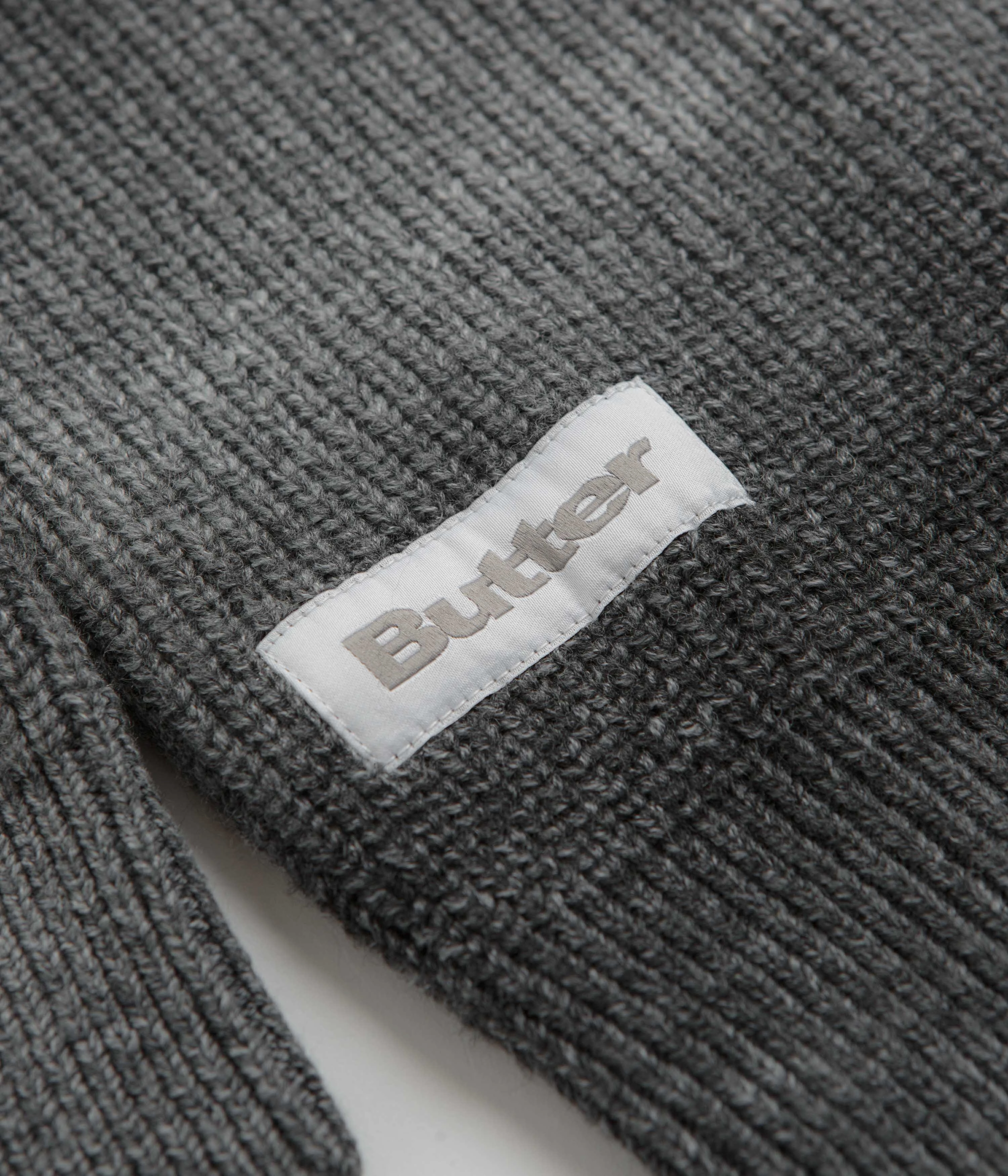 product scarf warmth Butter Goods Beams Knit Sweatshirt - Charcoal