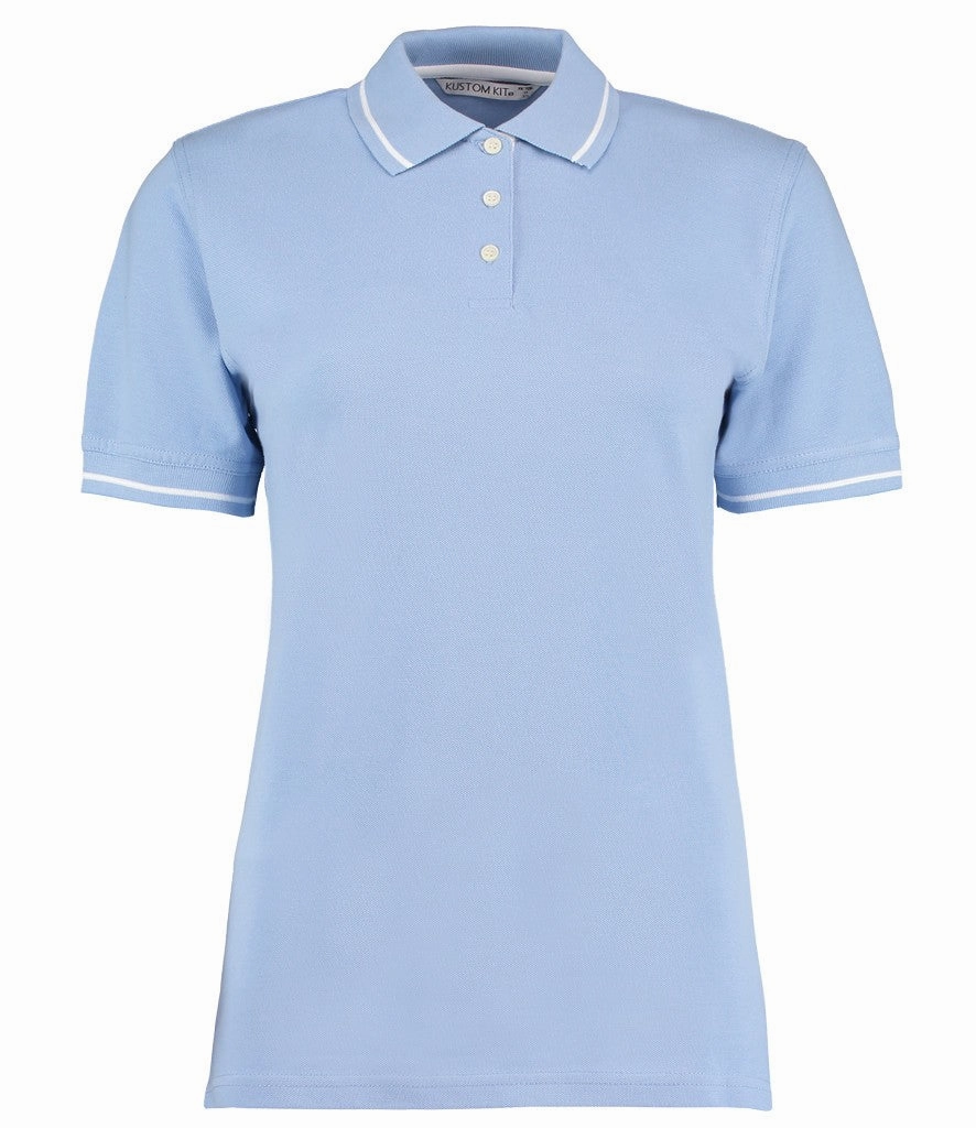 Ladies St Mellion Contrast Tipped Polo | LIGHT BLUE/WHITE Office To Outing Light Wear