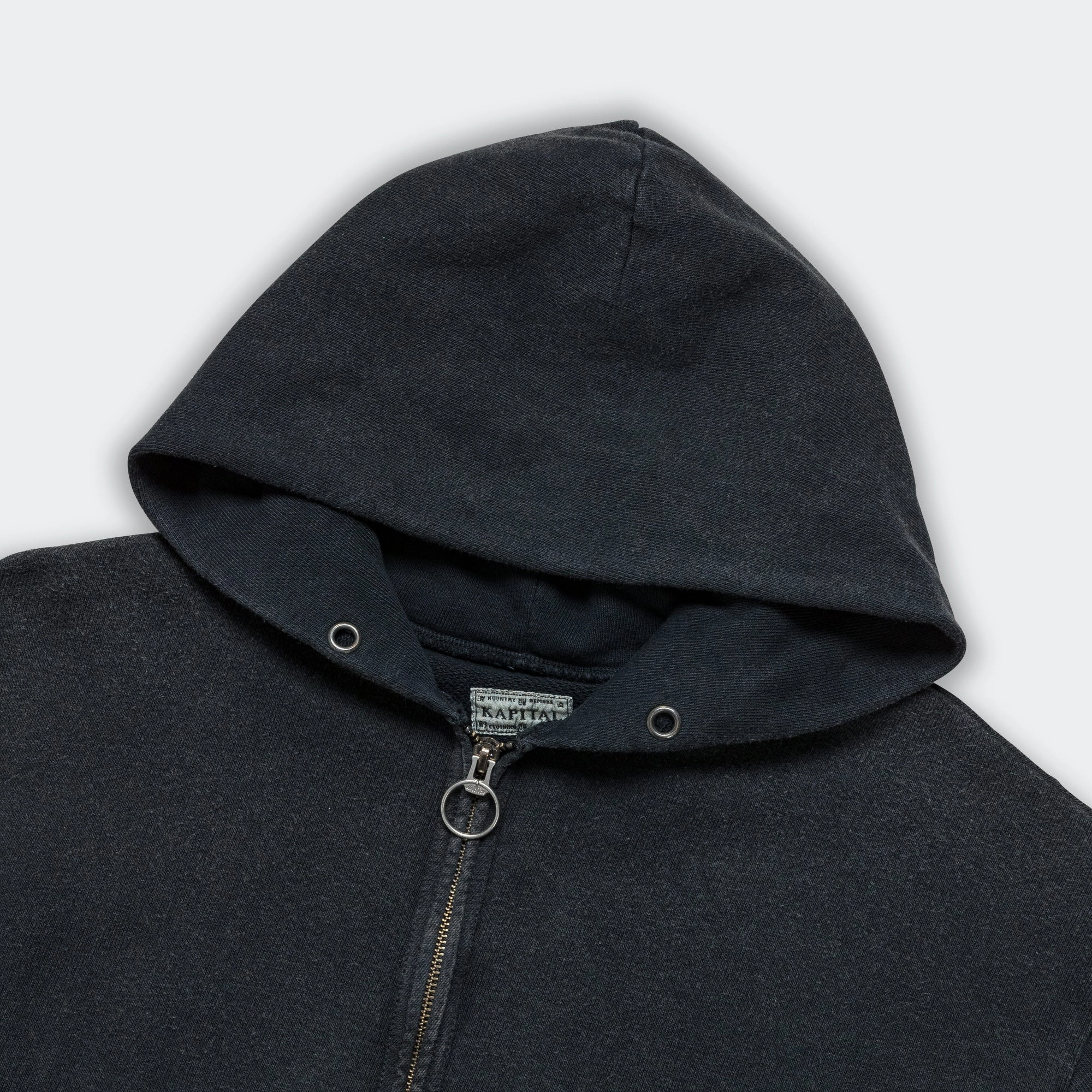 Cotton Blend SWT Knit ZIP-UP GYM Parka - Black