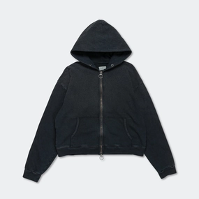 active top SWT Knit ZIP-UP GYM Parka - Black