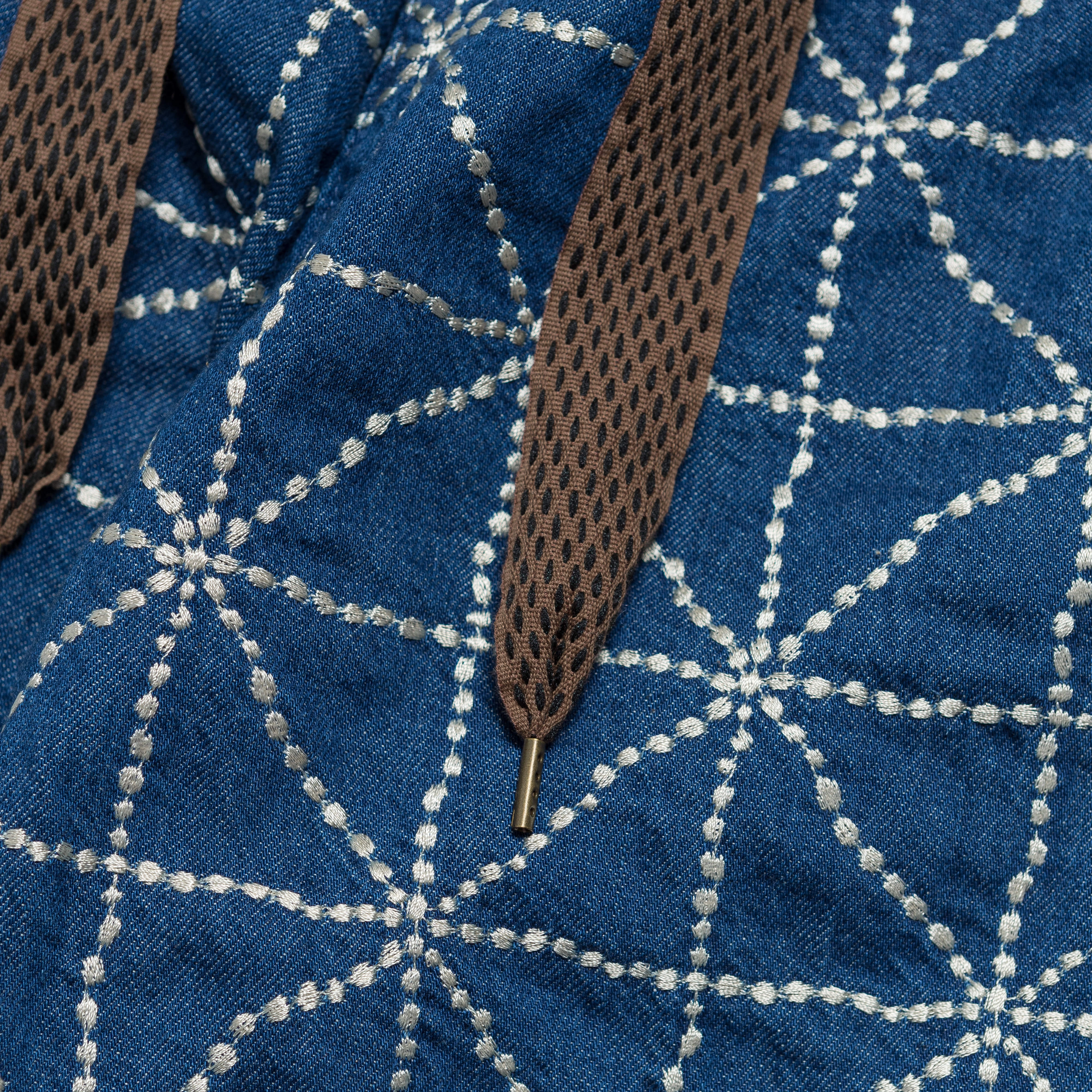 Layered Look Modern Design 8oz Denim FOLK-DOJO Embroidery EASY Pants - Midtone