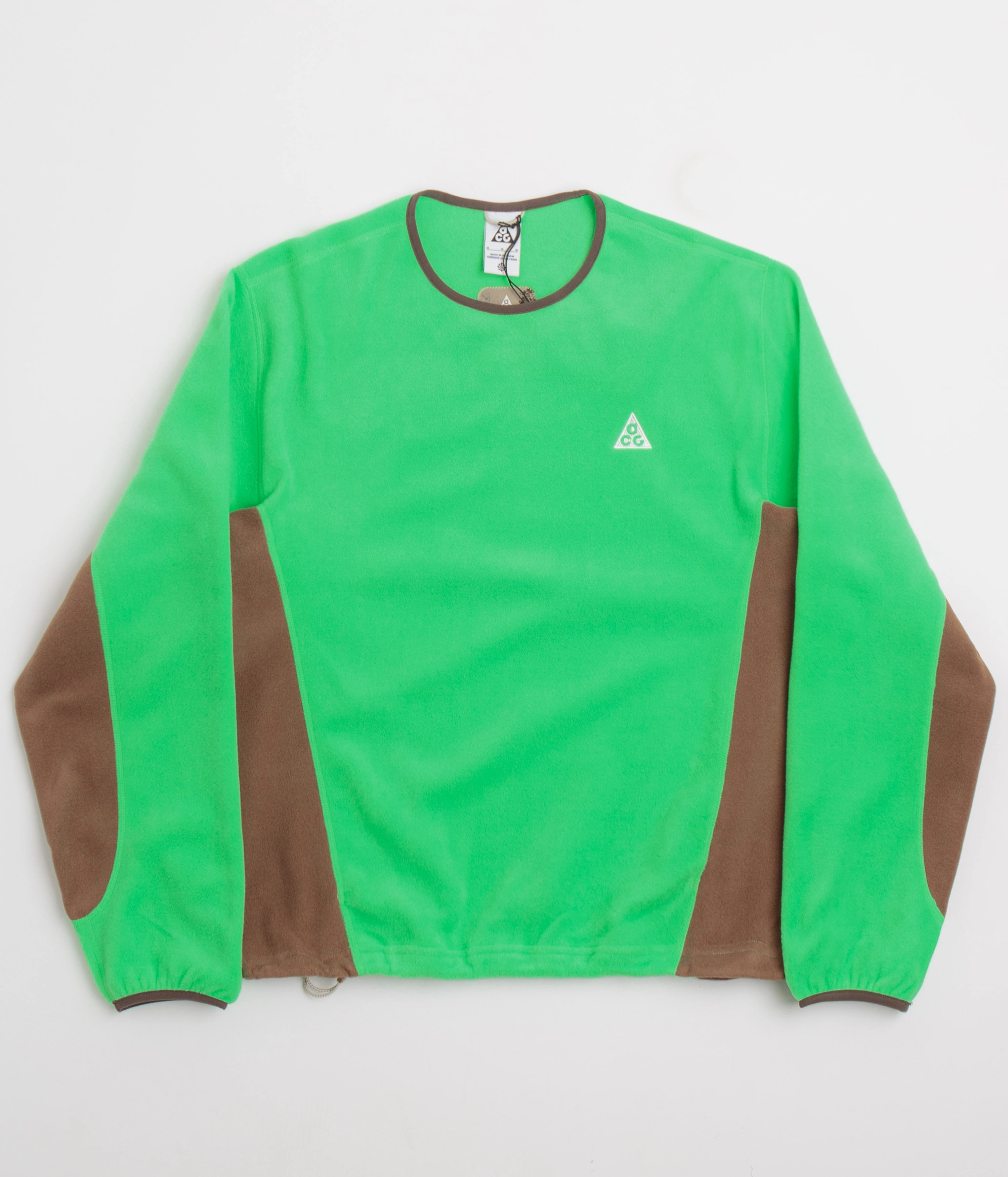 Thermal Lining Nike ACG Wolf Tree Crewneck Sweatshirt  - Green Shock / Mosswood Brown / Summit White