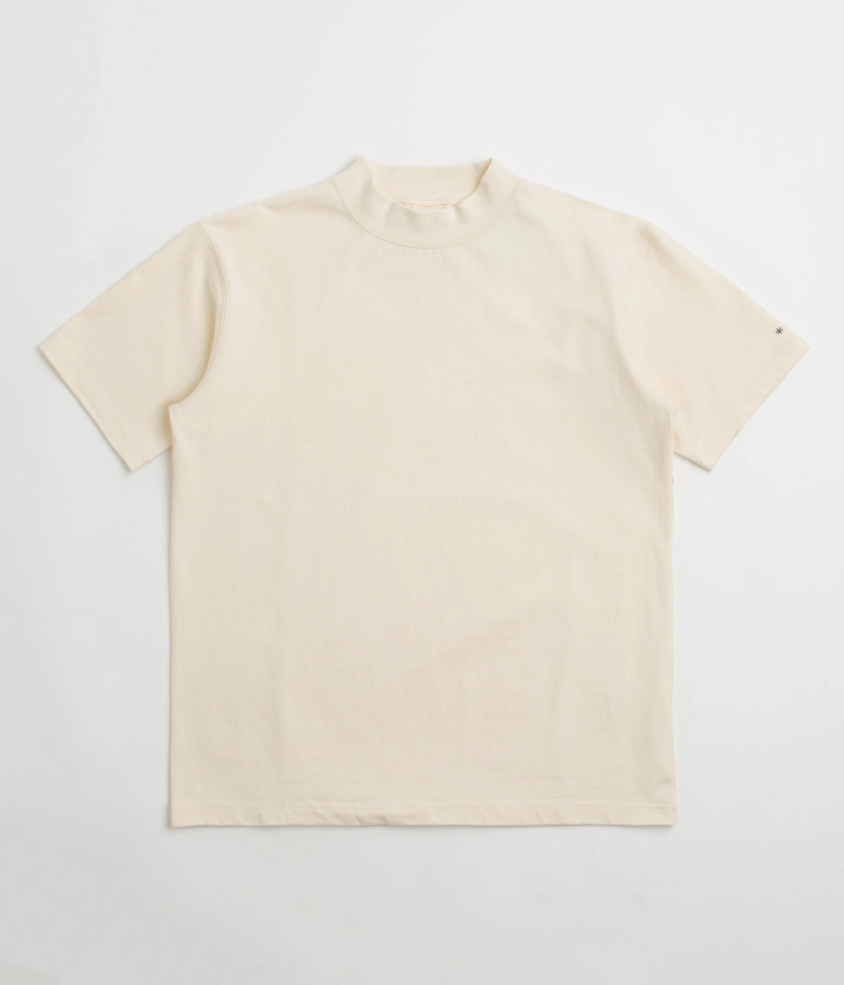 Snow Peak Recycled Cotton Heavy Mockneck T-Shirt - Ecru Unisex versatility Premium Cotton