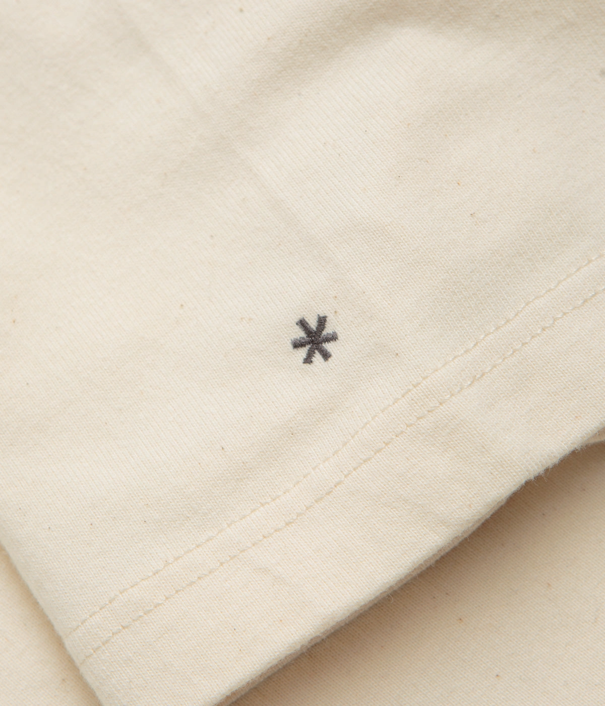 Snow Peak Recycled Cotton Heavy Mockneck T-Shirt - Ecru Minimalist Design