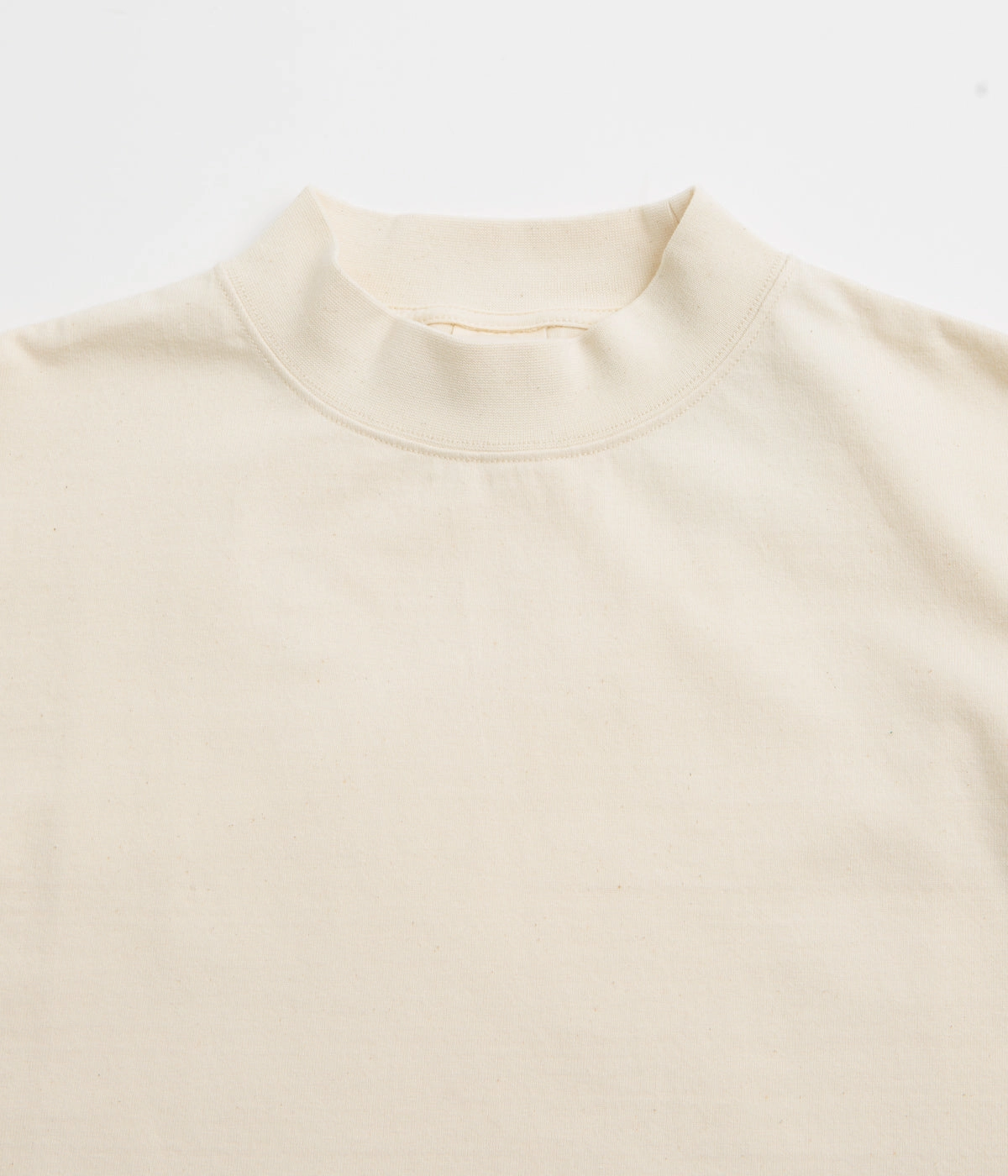 LowImpact Manufacturing Snow Peak Recycled Cotton Heavy Mockneck T-Shirt - Ecru