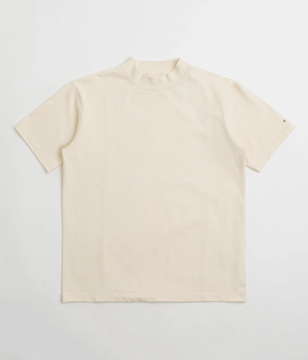 Basic Piece anti static coating Snow Peak Recycled Cotton Heavy Mockneck T-Shirt - Ecru