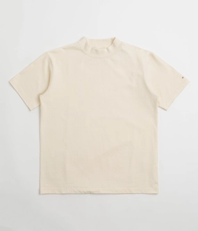 Basic Piece anti static coating Snow Peak Recycled Cotton Heavy Mockneck T-Shirt - Ecru