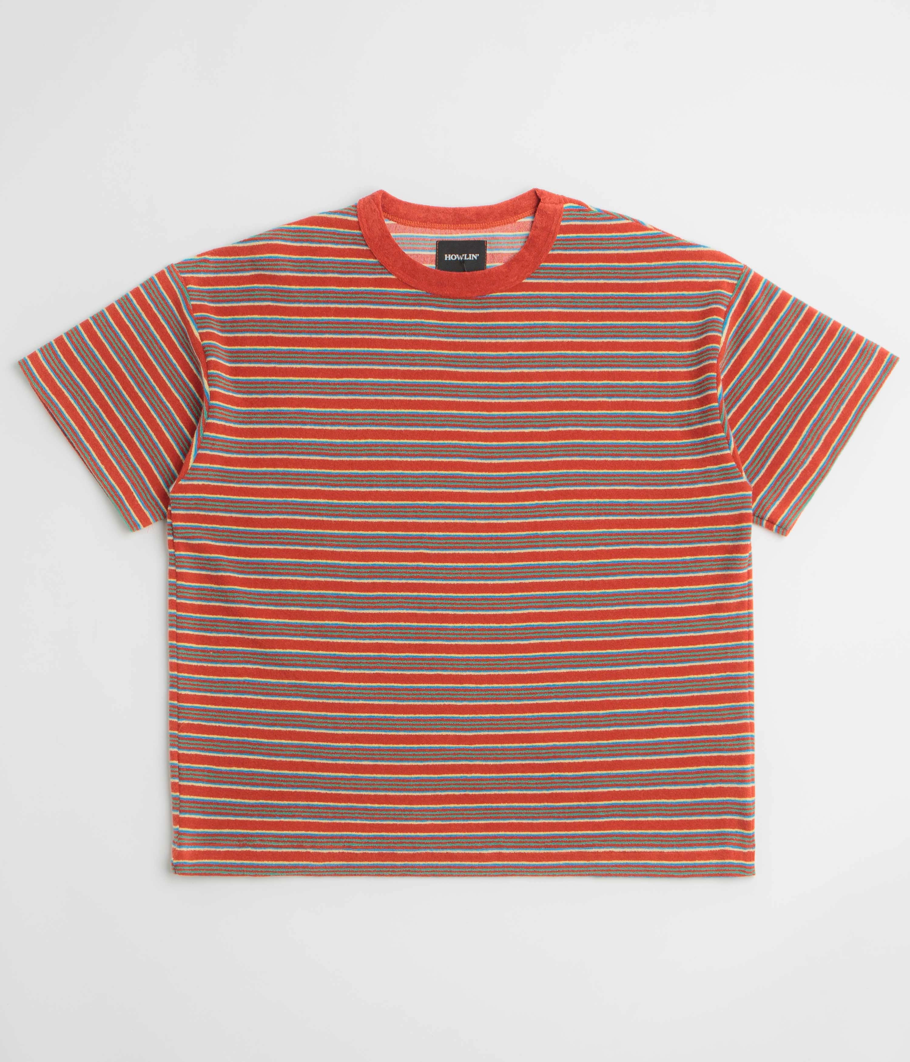 BreathableMeshLining Casual Layering Howlin' Boxy Freedom T-Shirt - Red Fantasy