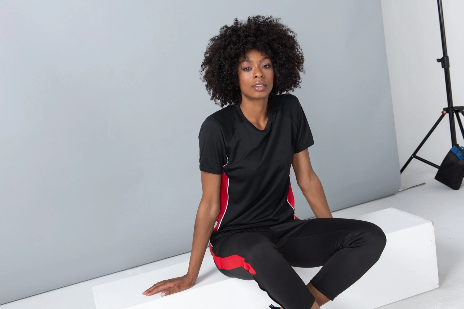 Performance Panel T-Shirt | BLACK/RED/WHITE Smart Wear Casual Style Wear