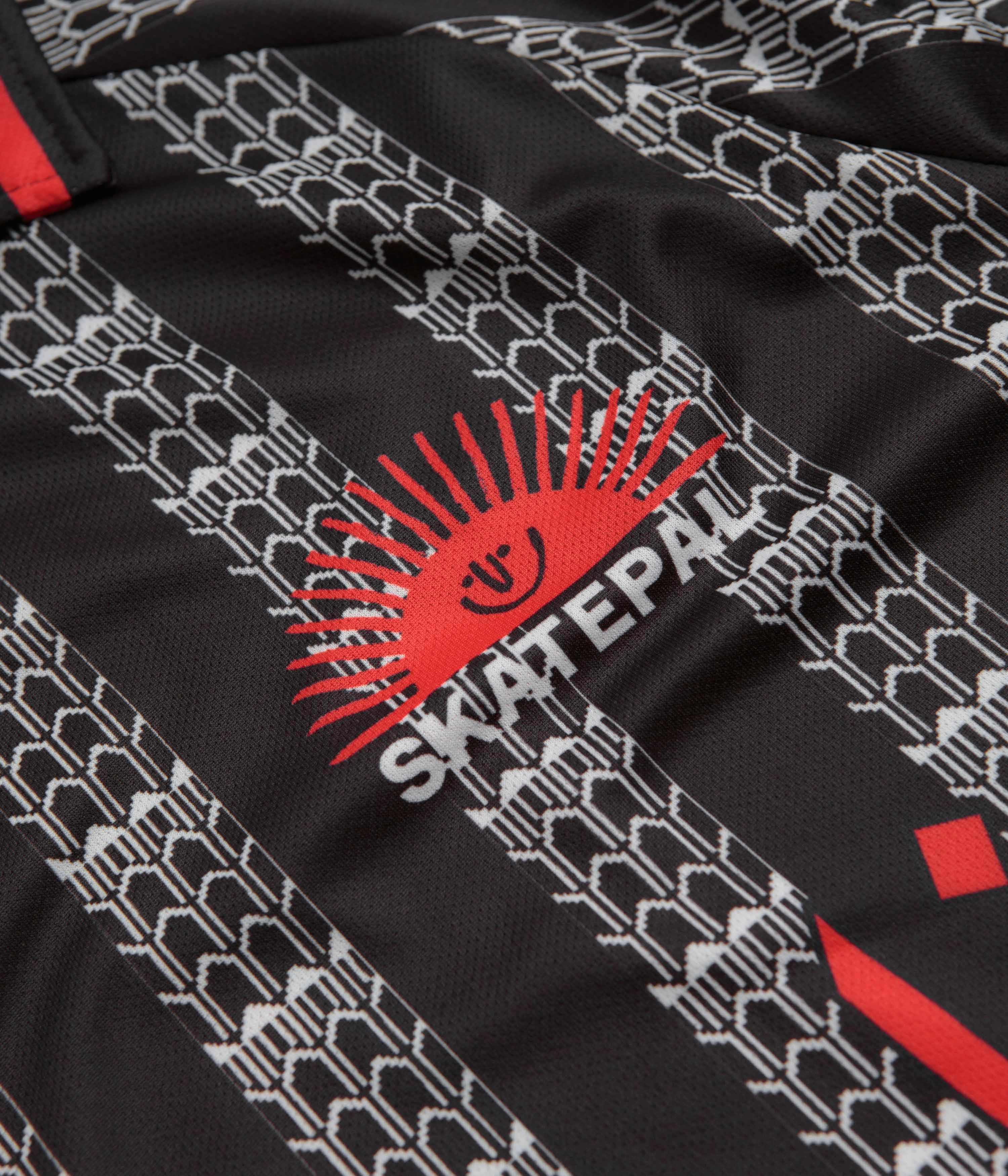 Cocktail Party SkatePal Anniversary Football Shirt - Black / Red