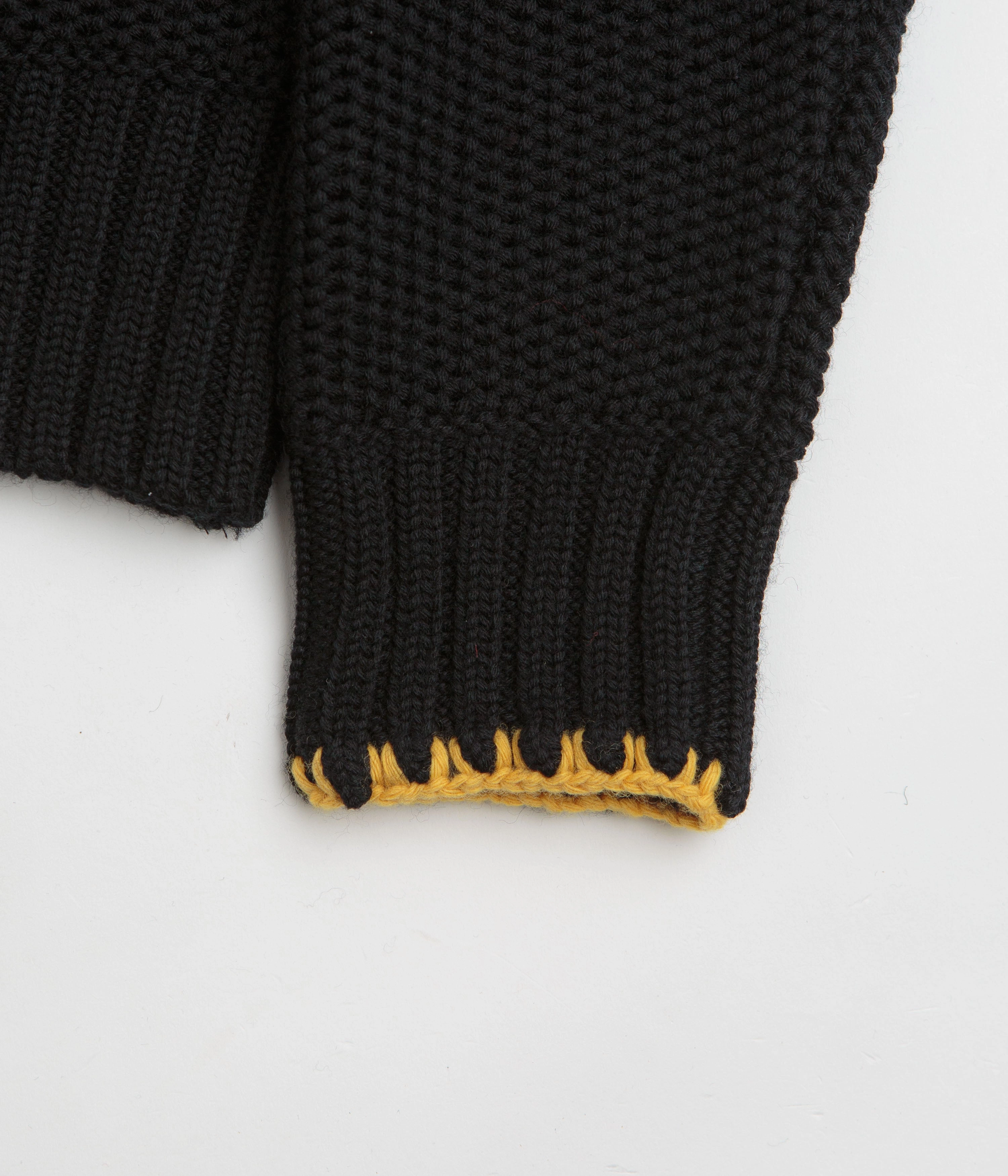 YMC Yips Knit Crewneck Sweatshirt - Black Relaxed Wear Embroidered Logo