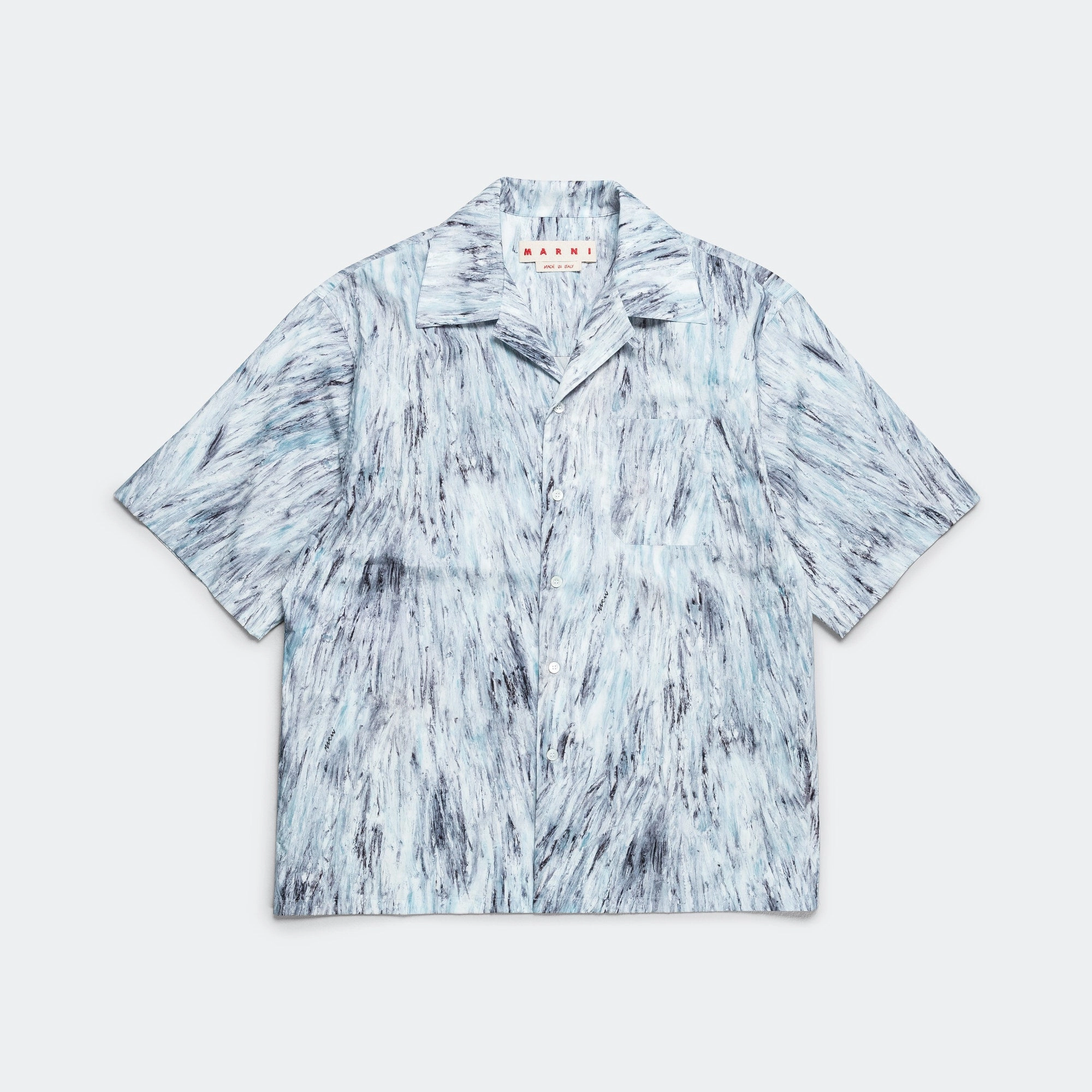 Crayon Pattern Shirt - Light Blue Sweat-Absorbing